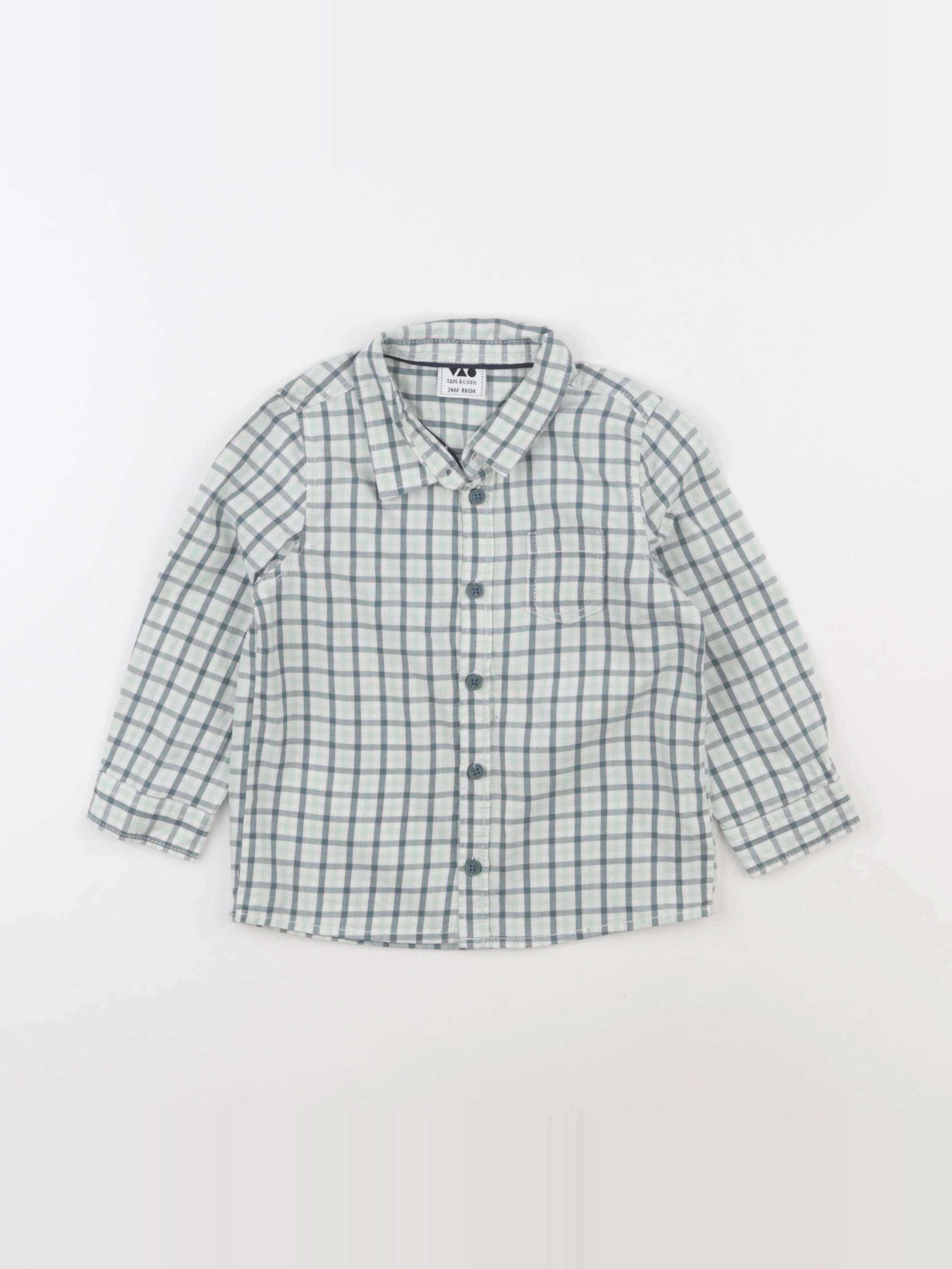 Tape à l'oeil - chemise blanc, vert - 24 mois