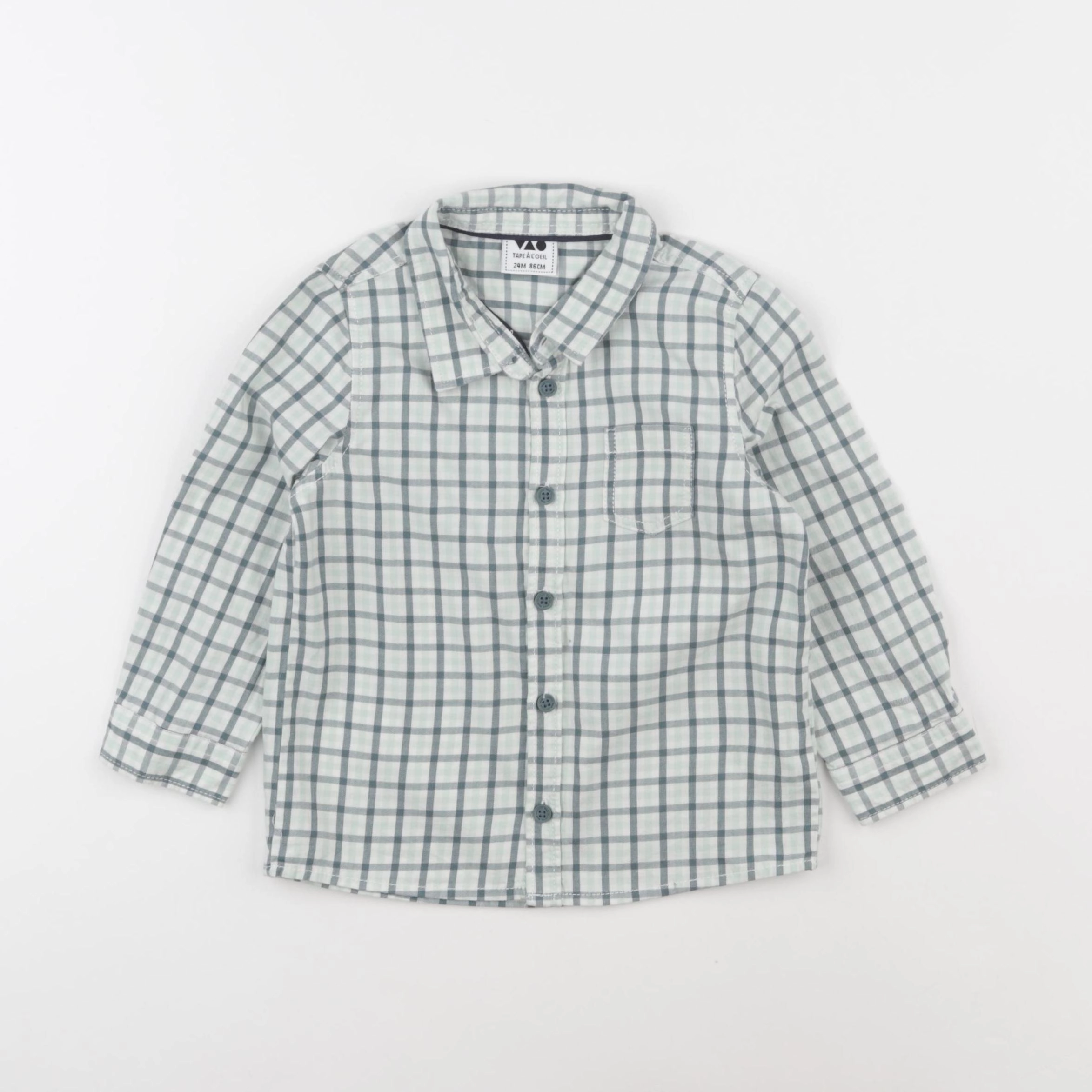 Tape à l'oeil - chemise blanc, vert - 24 mois