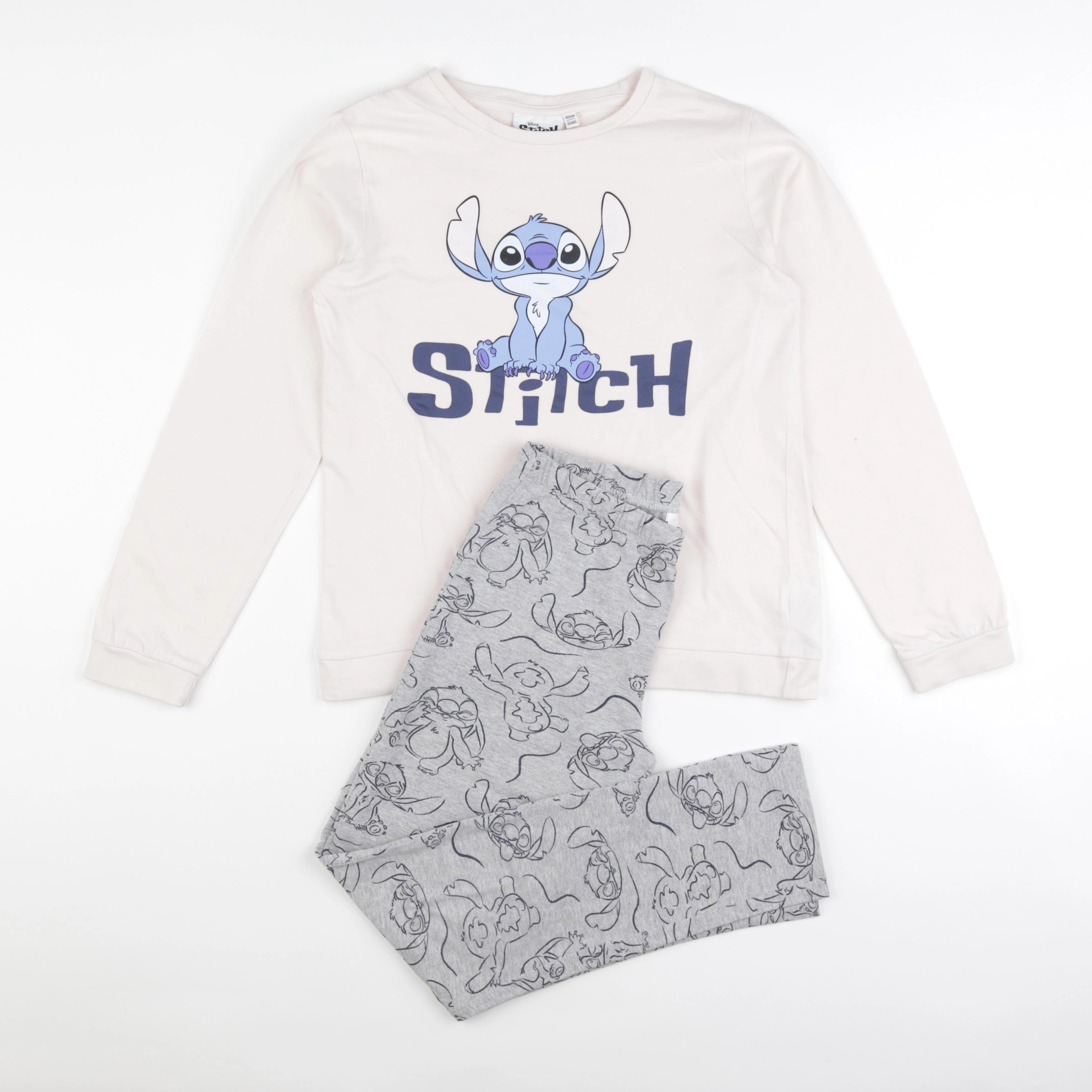 Vertbaudet - pyjama coton gris, blanc - 12 ans