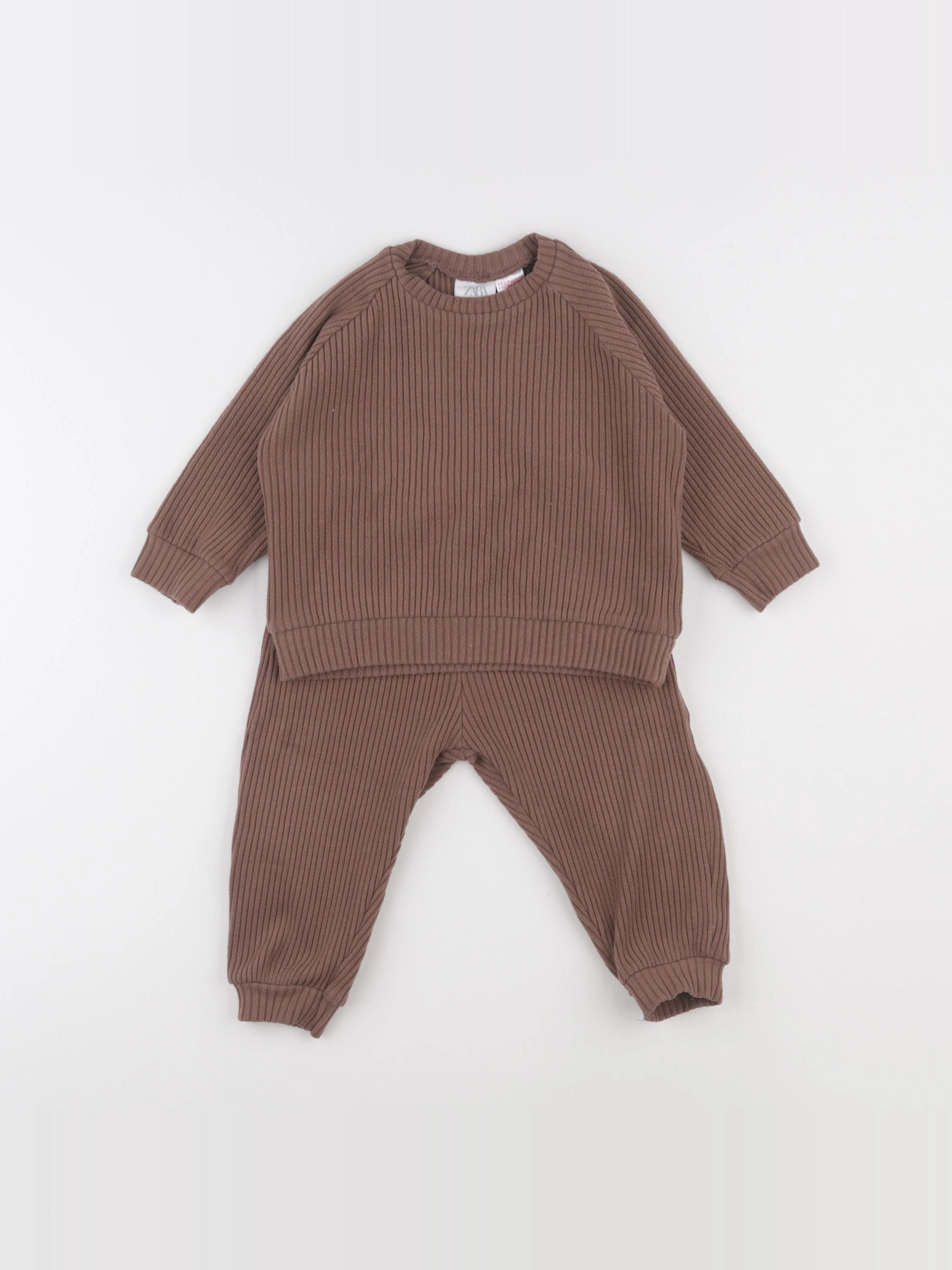 Zara - ensemble marron - 12/18 mois