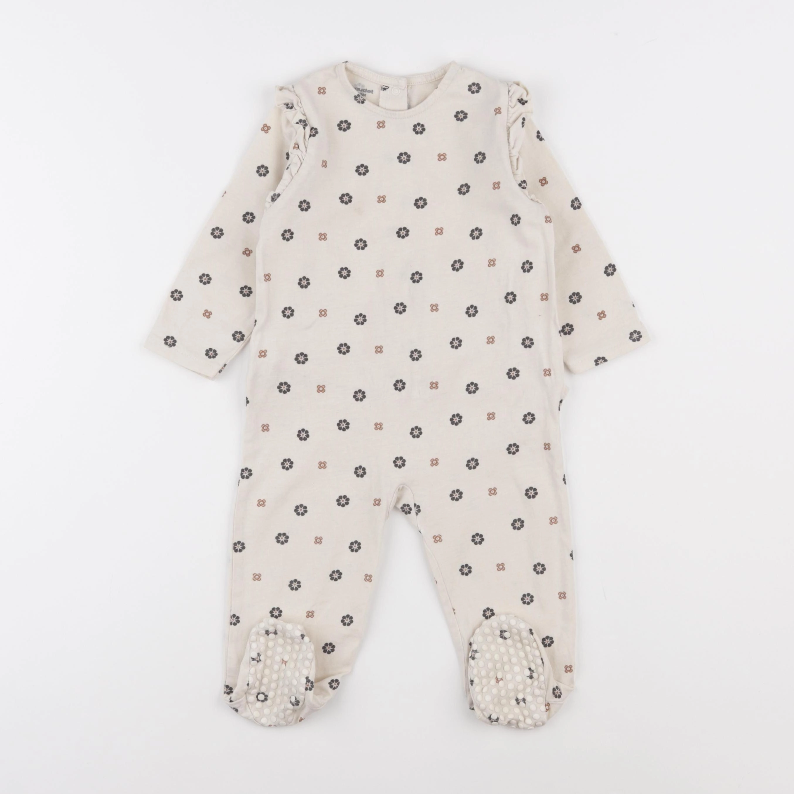 Vertbaudet - pyjama coton beige - 12 mois