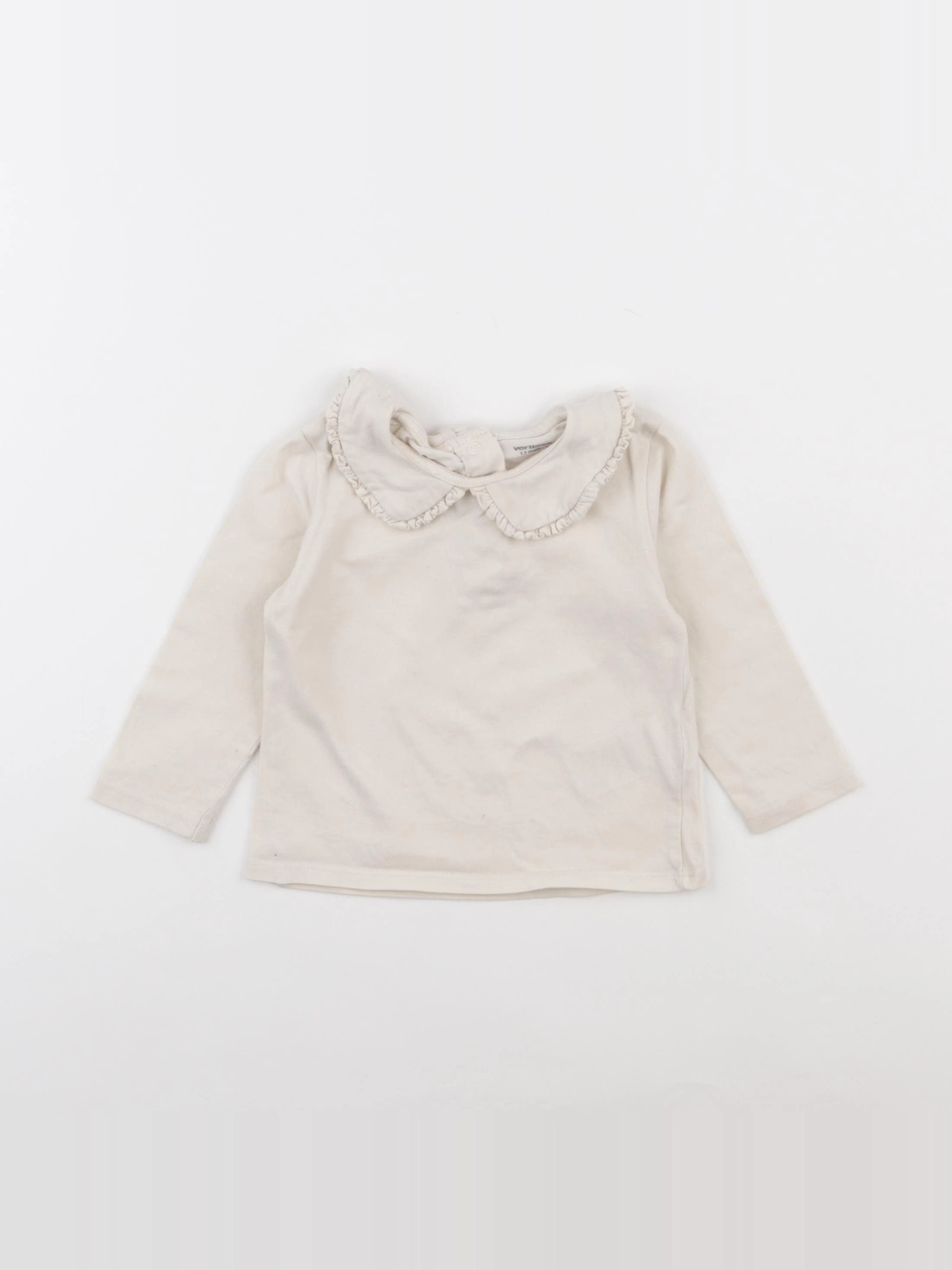 Vertbaudet - tee-shirt beige - 12 mois