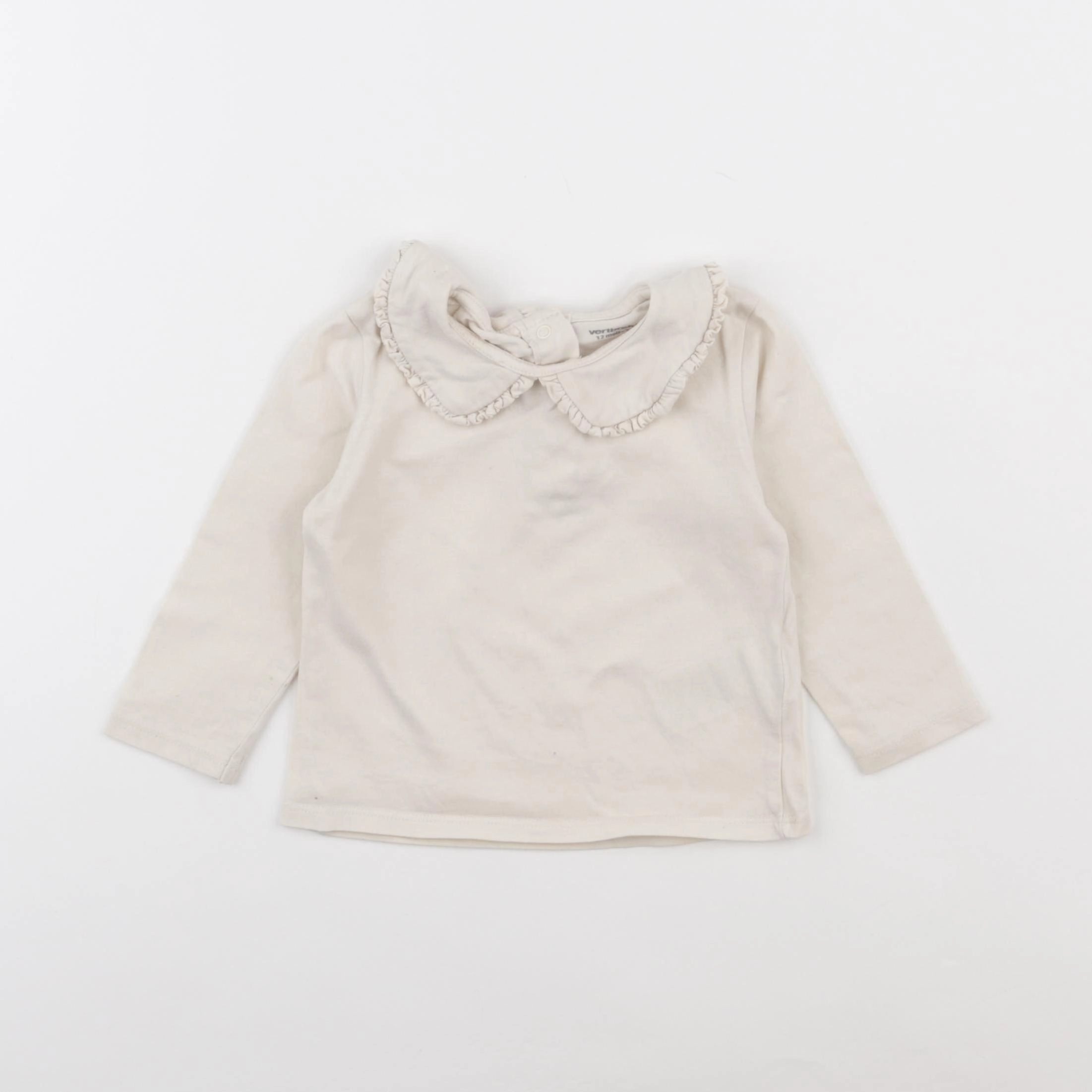 Vertbaudet - tee-shirt beige - 12 mois