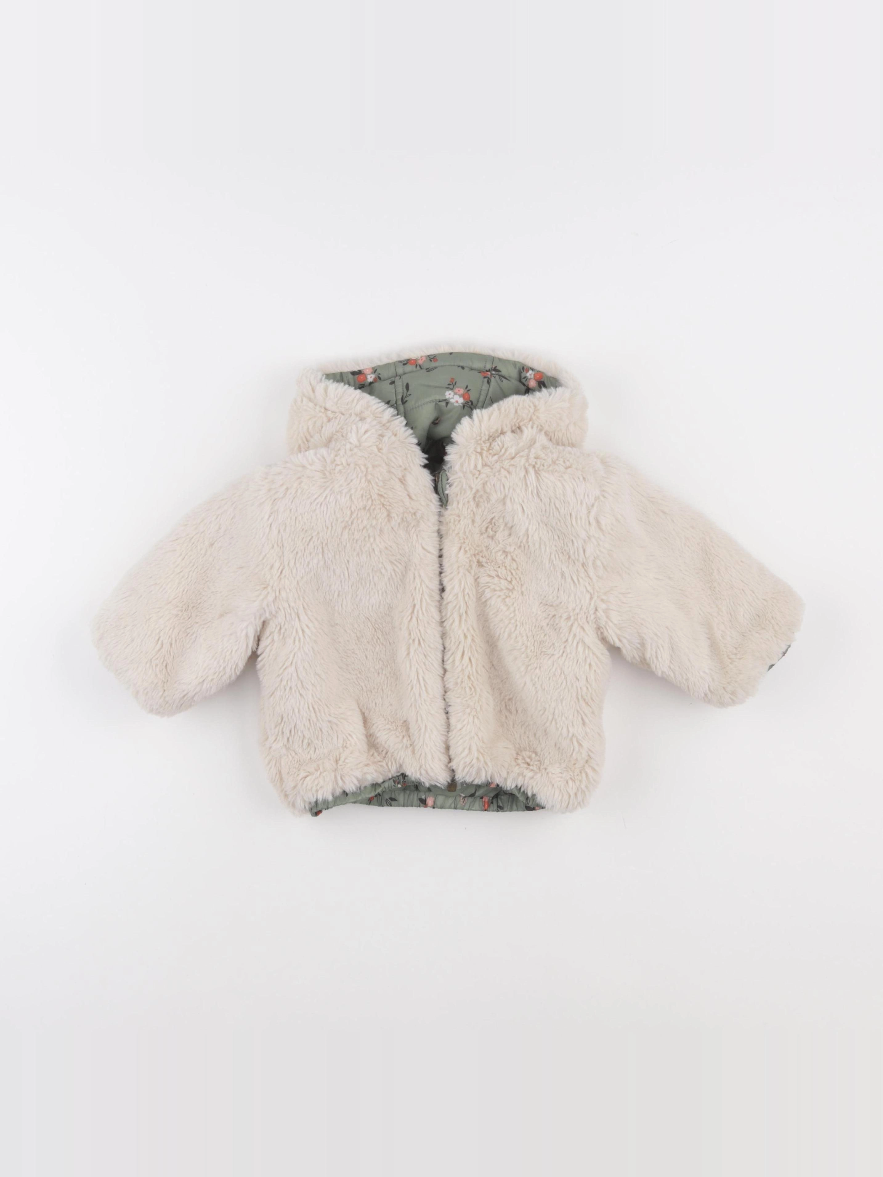 Tape à l'oeil - doudoune réversible vert, beige - 9 mois