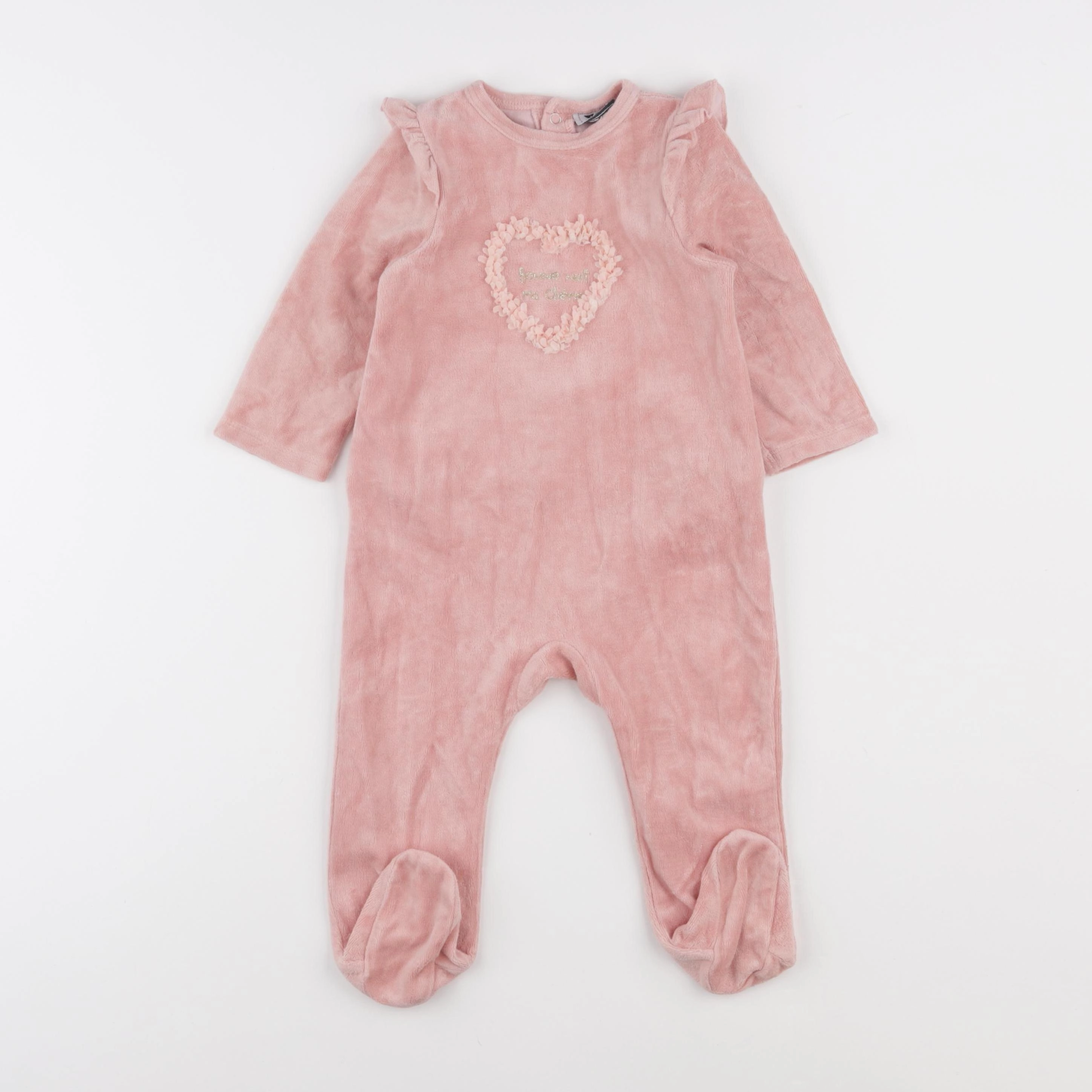 Tape à l'oeil - pyjama velours rose - 12 mois
