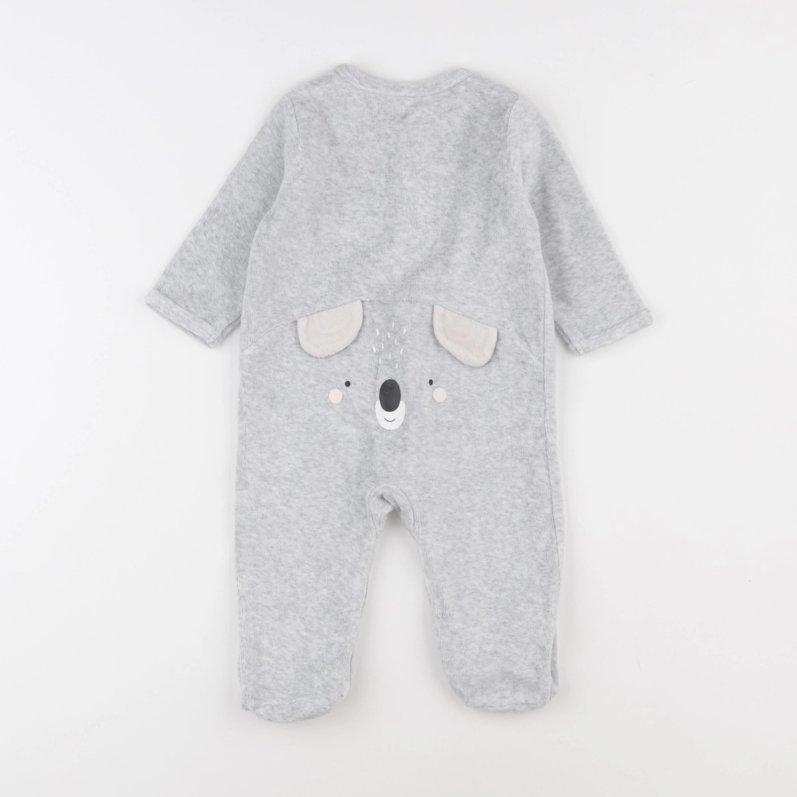 Vertbaudet - pyjama velours gris - 6 mois