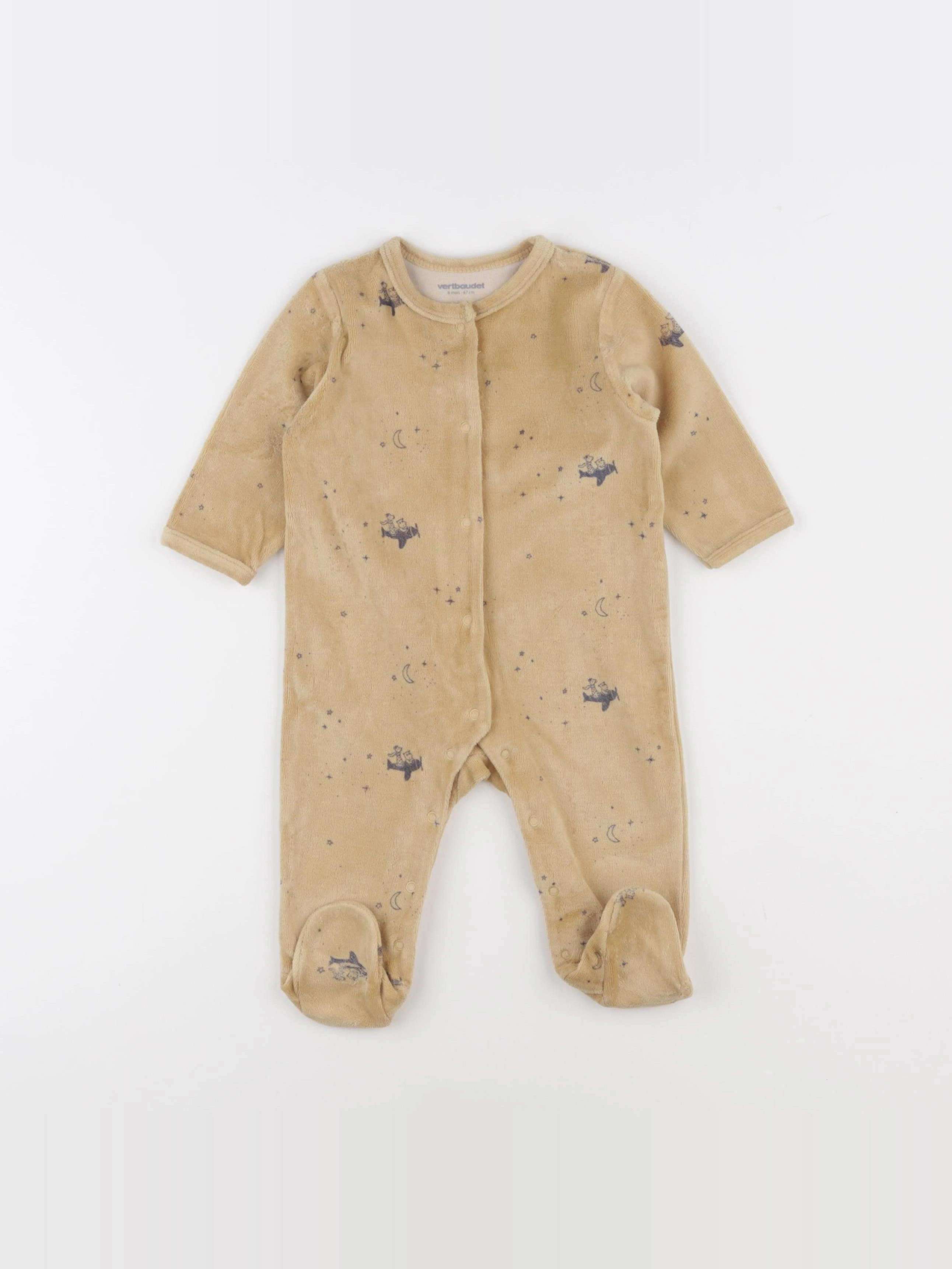 Vertbaudet - pyjama velours jaune - 6 mois