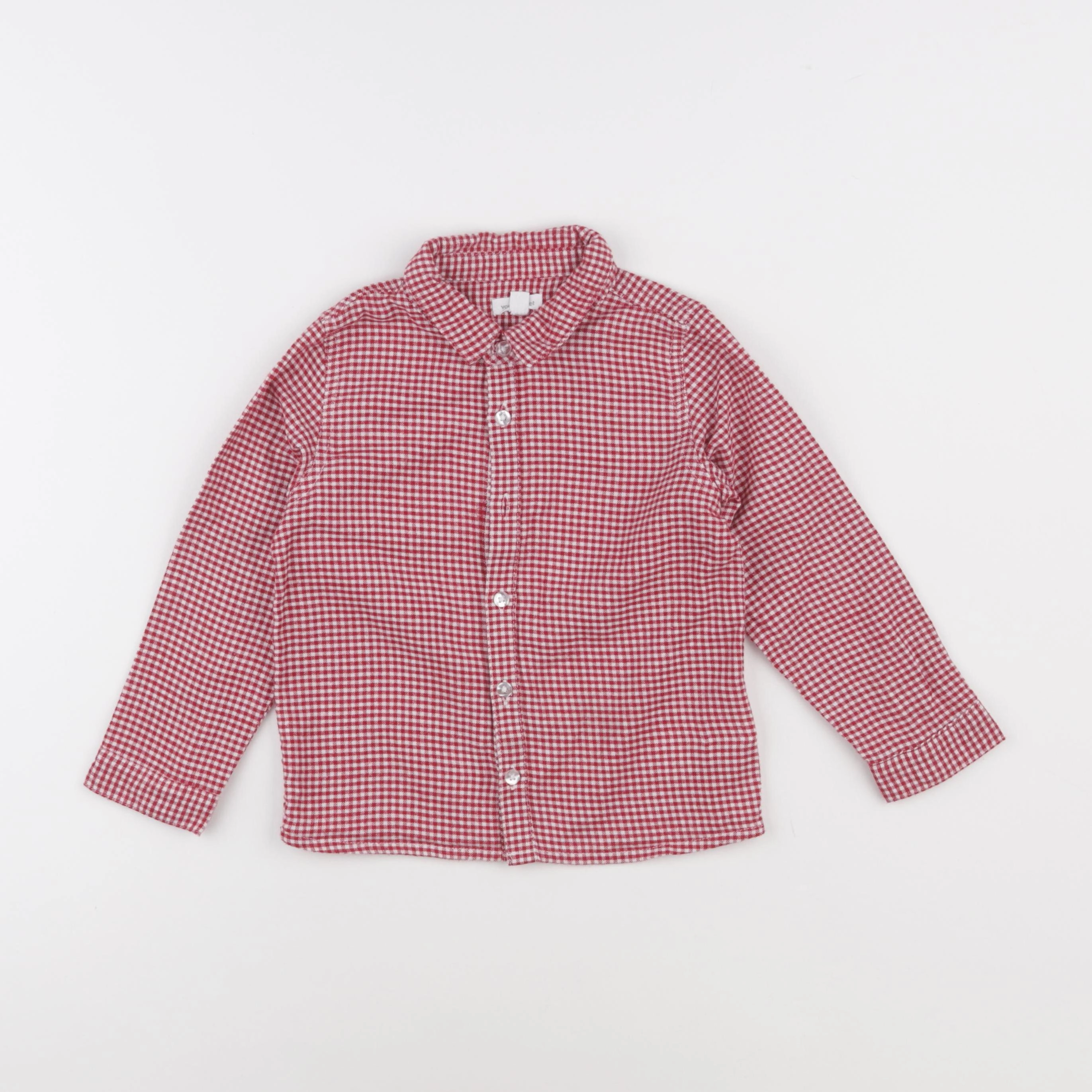 Vertbaudet - chemise rouge - 3 mois