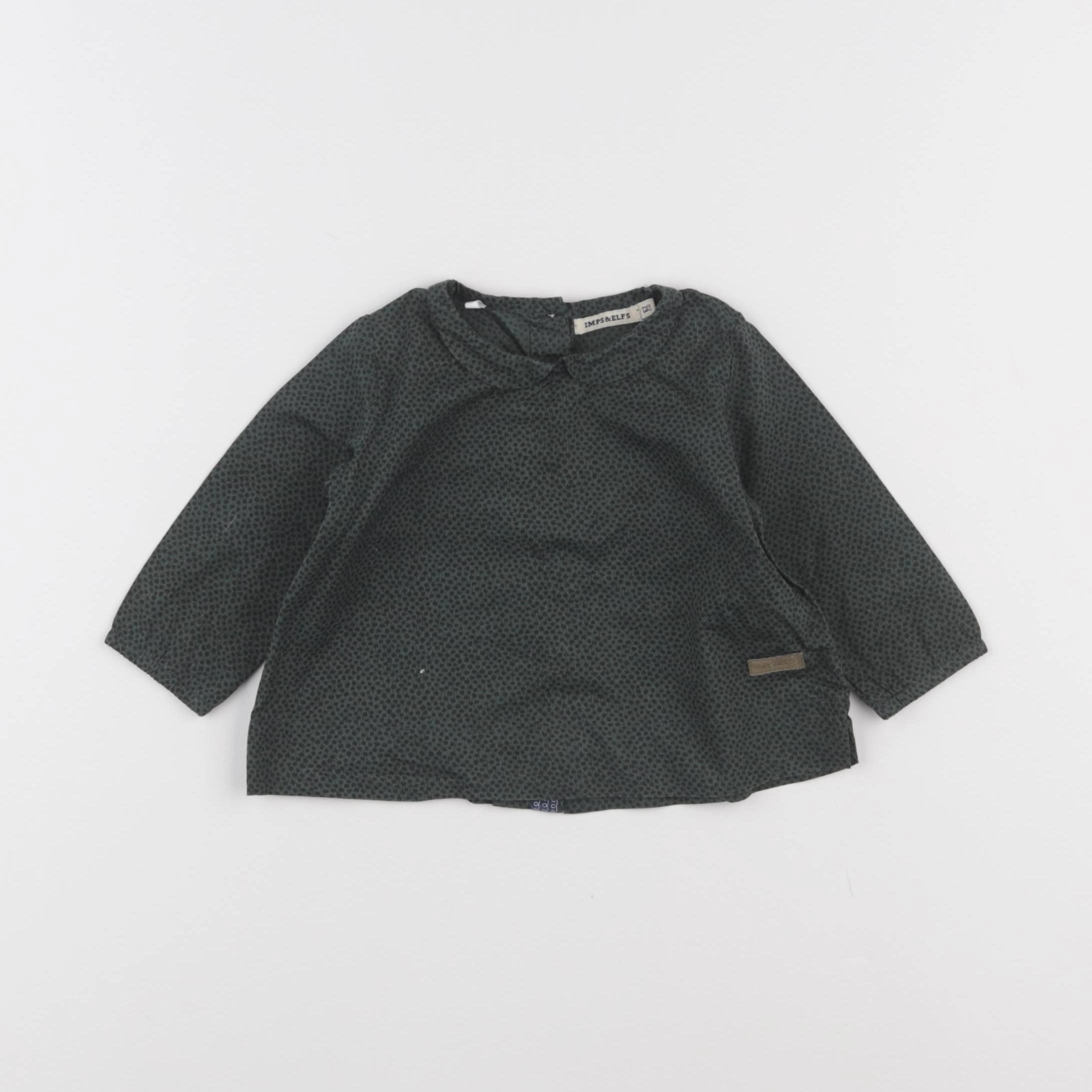 Imps & Elfs - blouse vert, noir - 3 mois