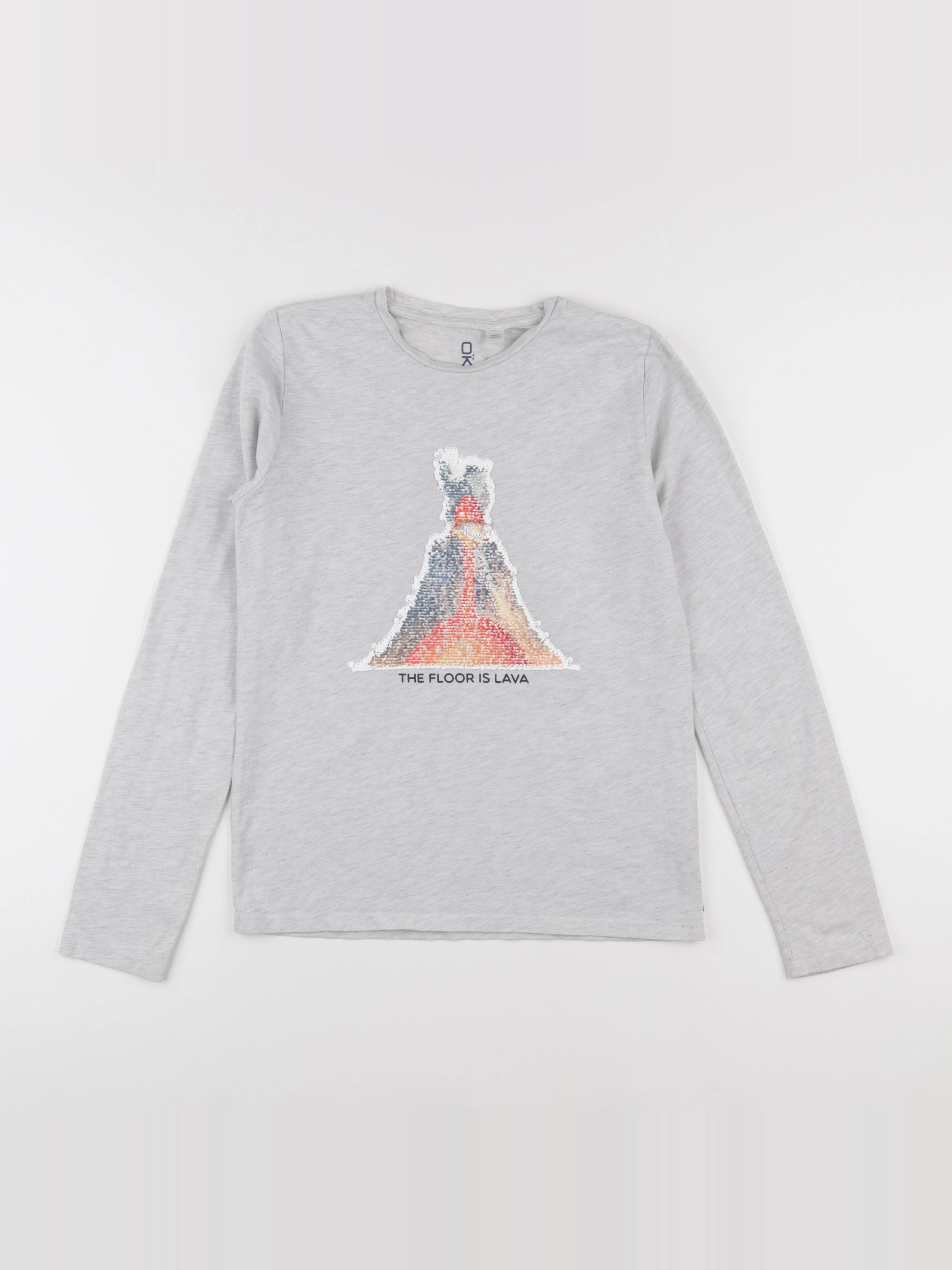 Okaidi - tee-shirt gris - 14 ans