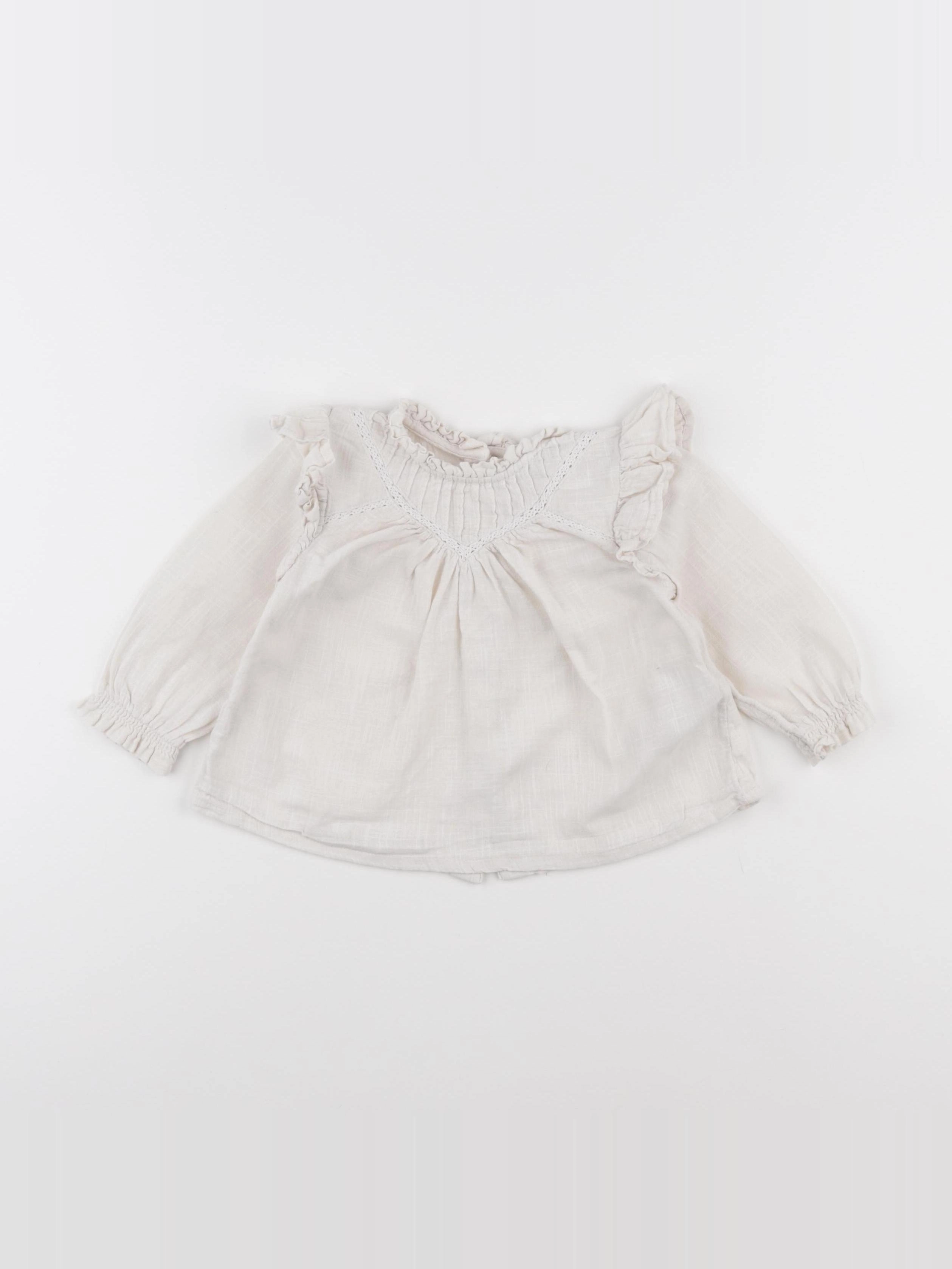Vertbaudet - blouse beige - 12 mois