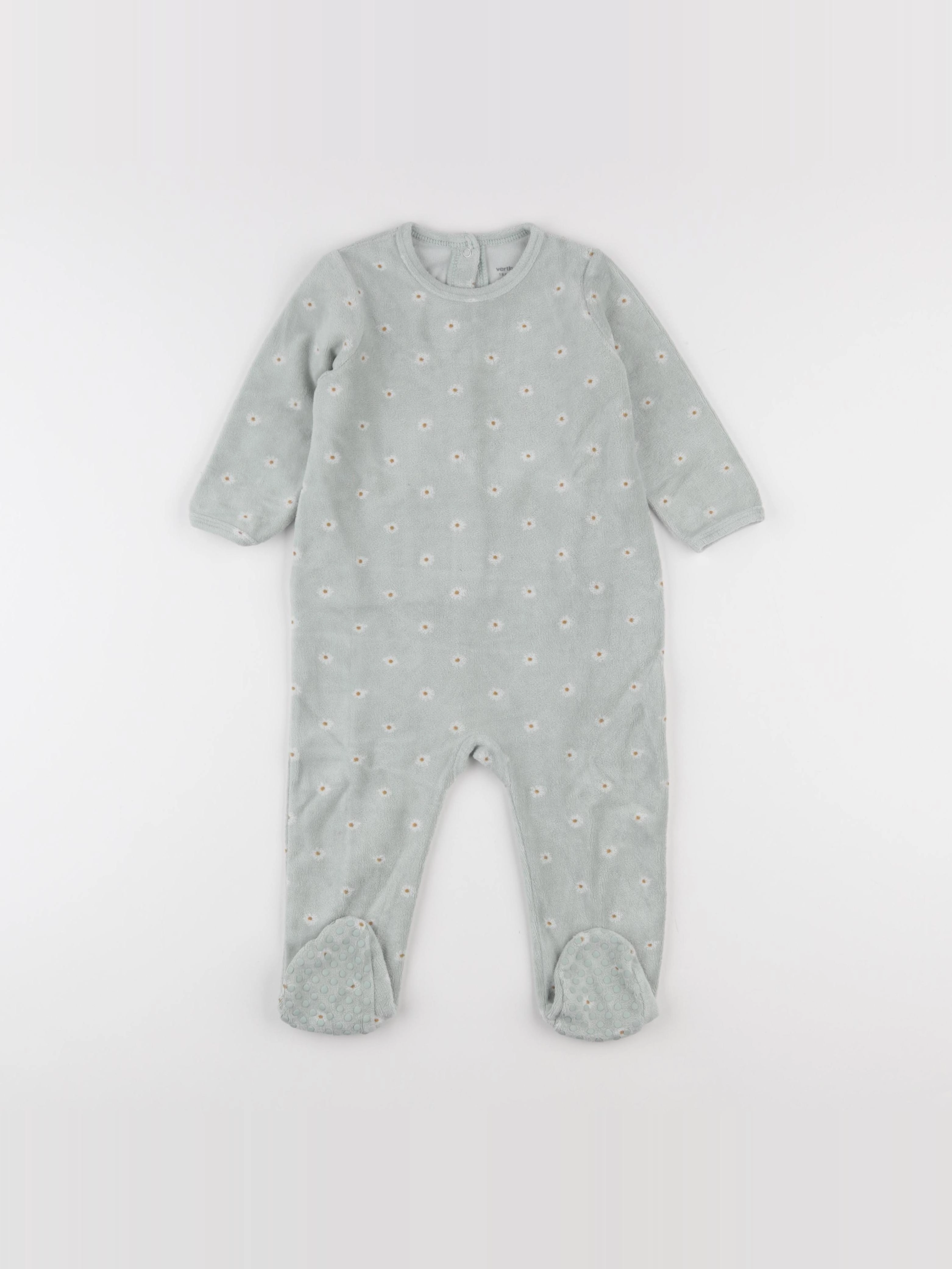 Vertbaudet - pyjama velours vert - 18 mois