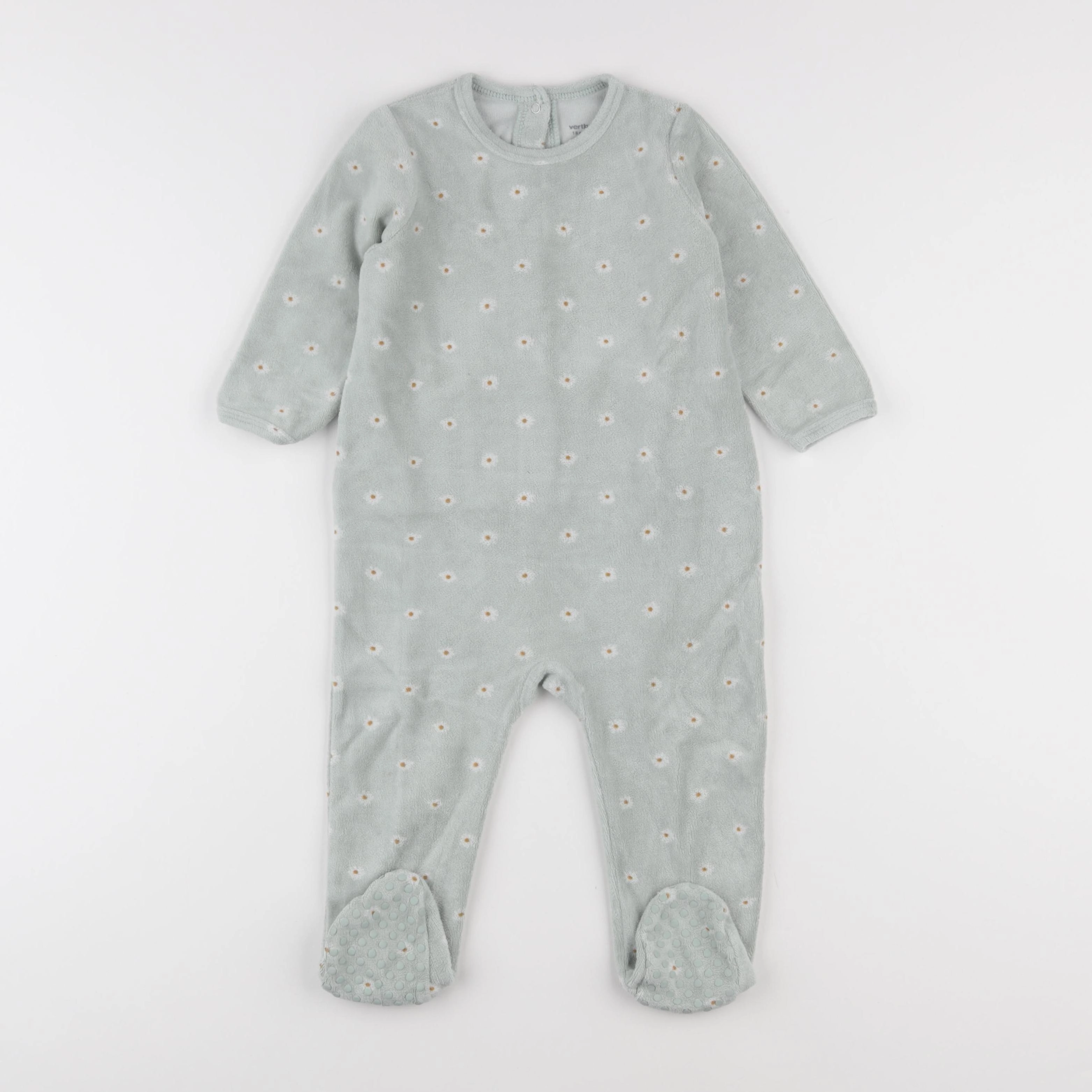Vertbaudet - pyjama velours vert - 18 mois