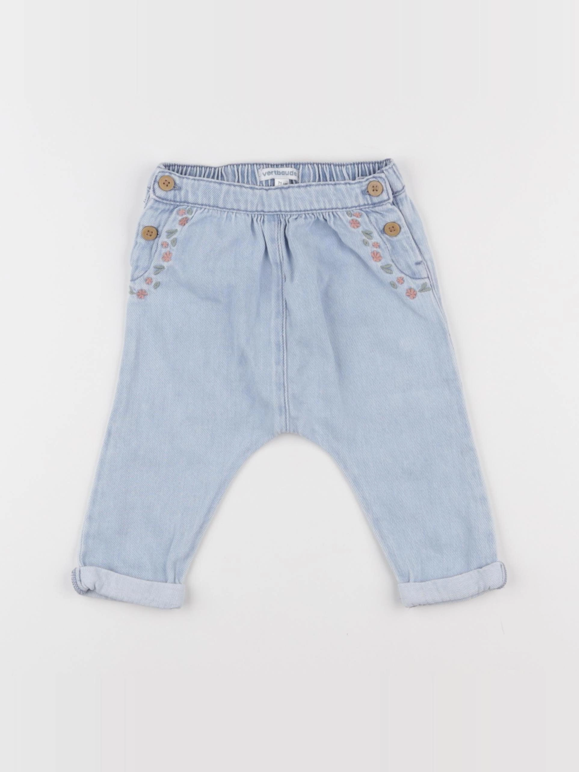 Vertbaudet - pantalon bleu - 9 mois