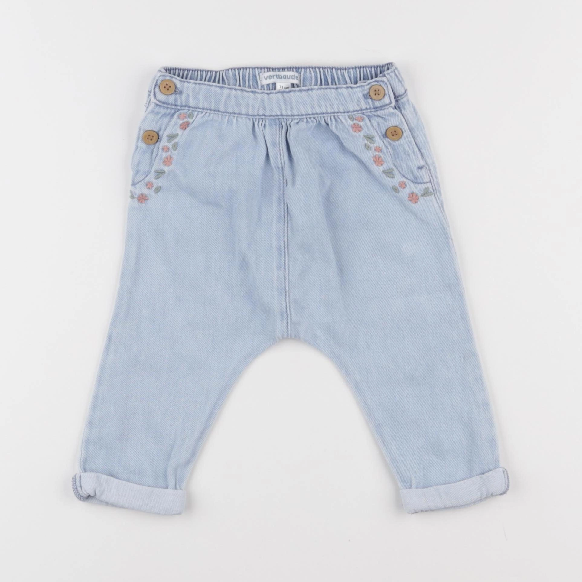 Vertbaudet - pantalon bleu - 9 mois