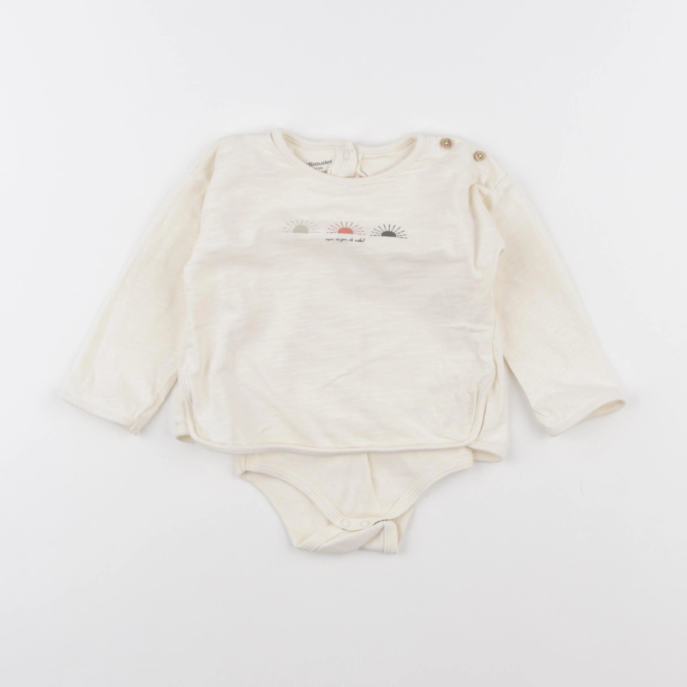 Vertbaudet - body tee-shirt beige - 9 mois