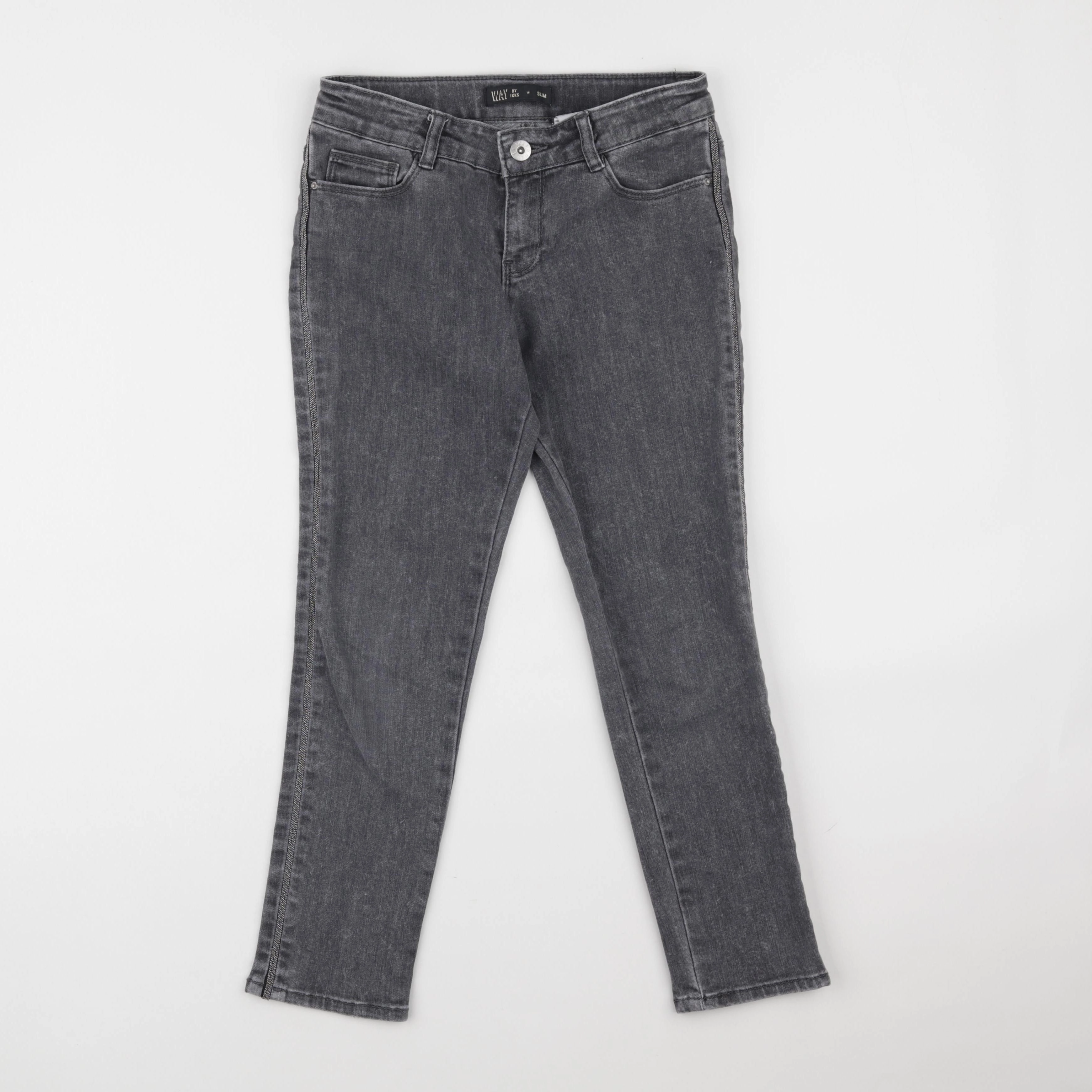 IKKS - jean gris - 10 ans
