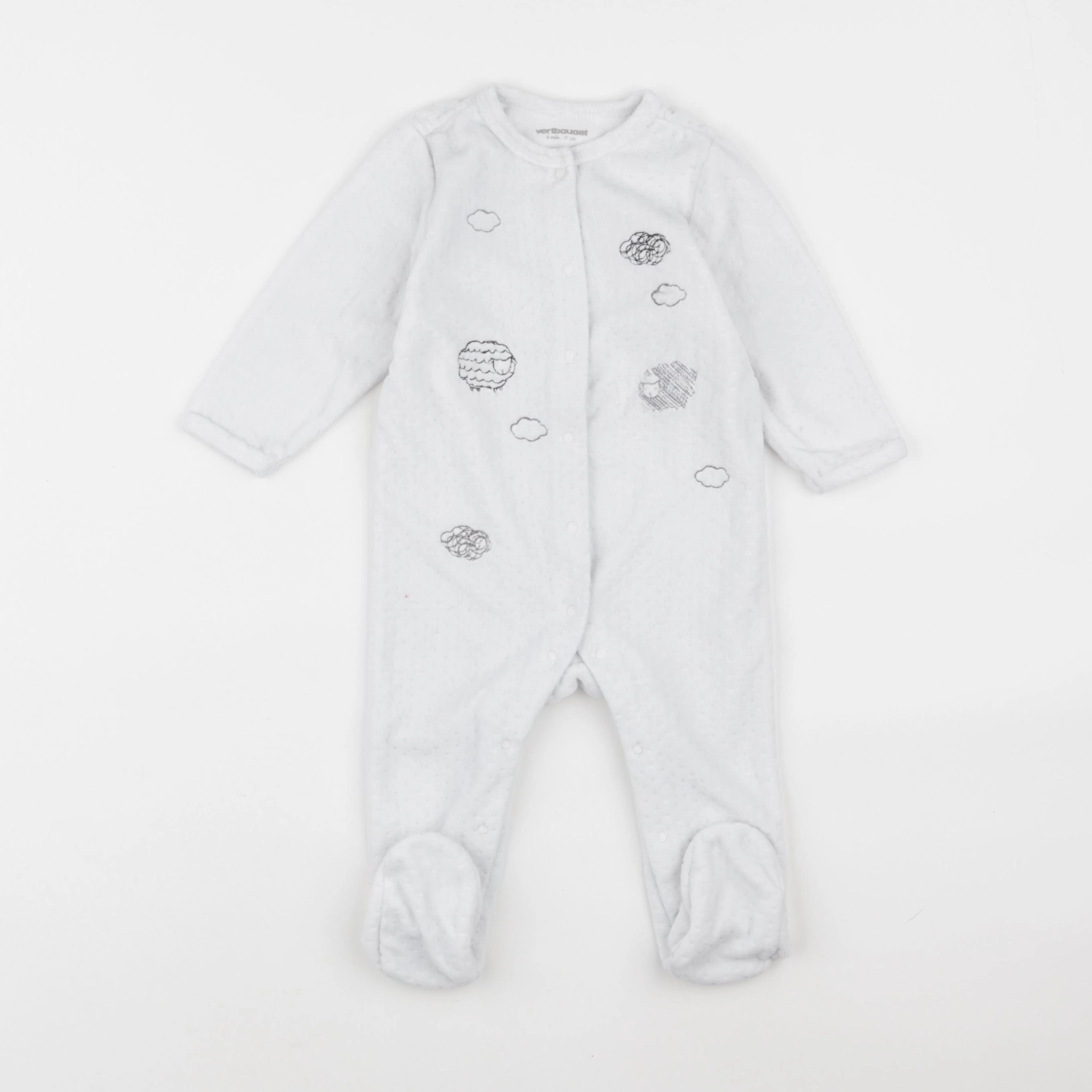 Vertbaudet - pyjama velours bleu - 9 mois