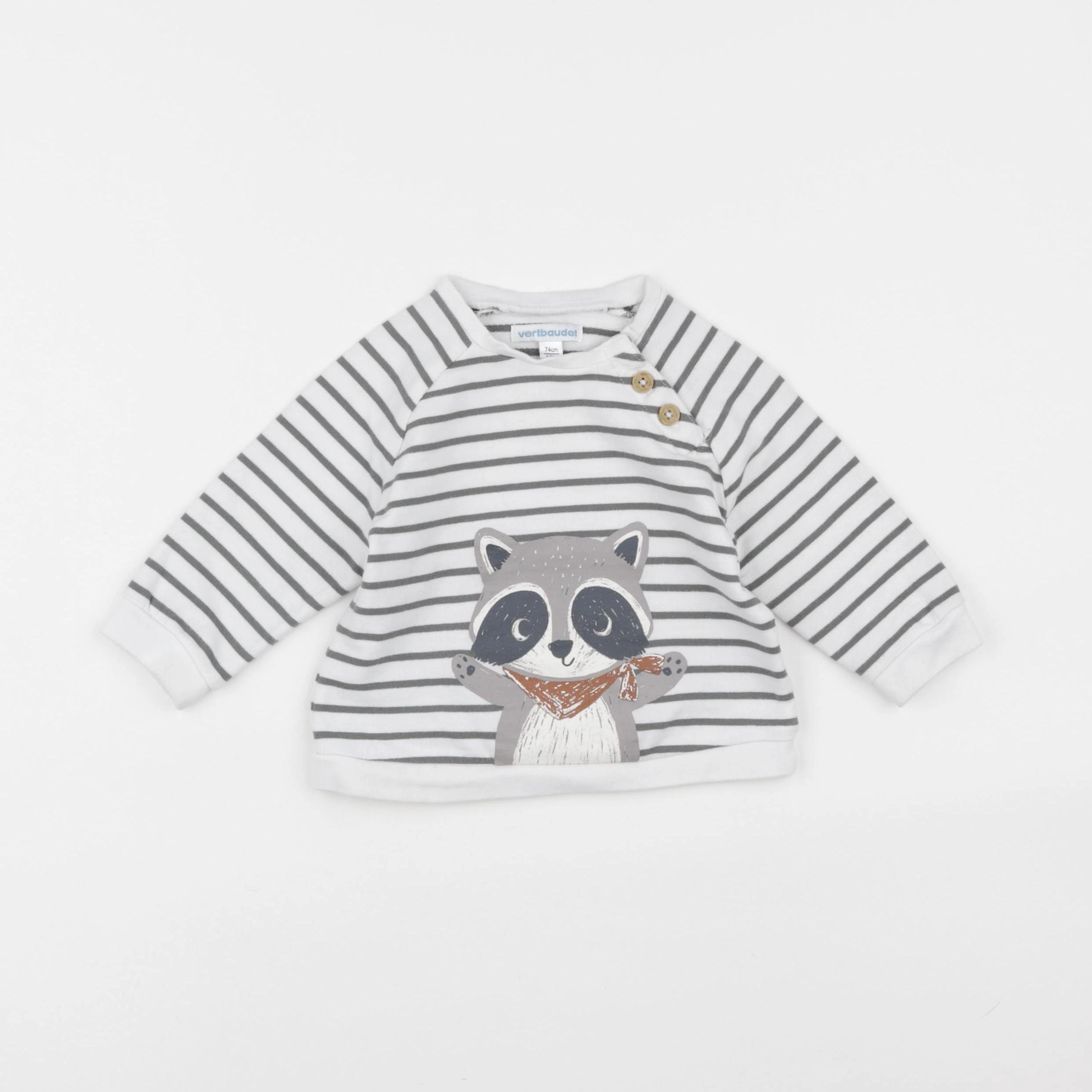 Vertbaudet - sweat blanc - 12 mois