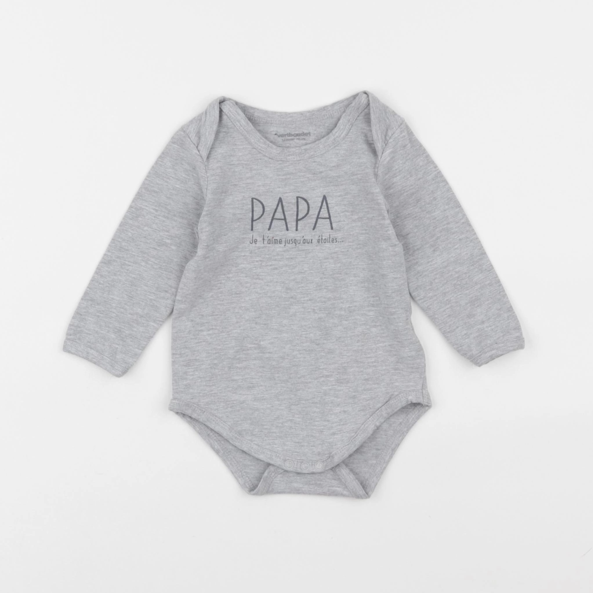 Vertbaudet - body gris - 12 mois