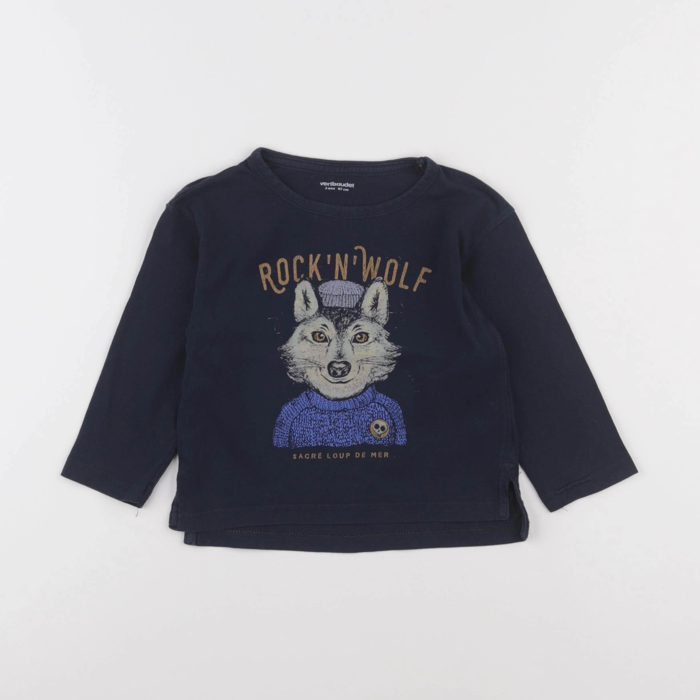 Vertbaudet - tee-shirt bleu - 3 ans