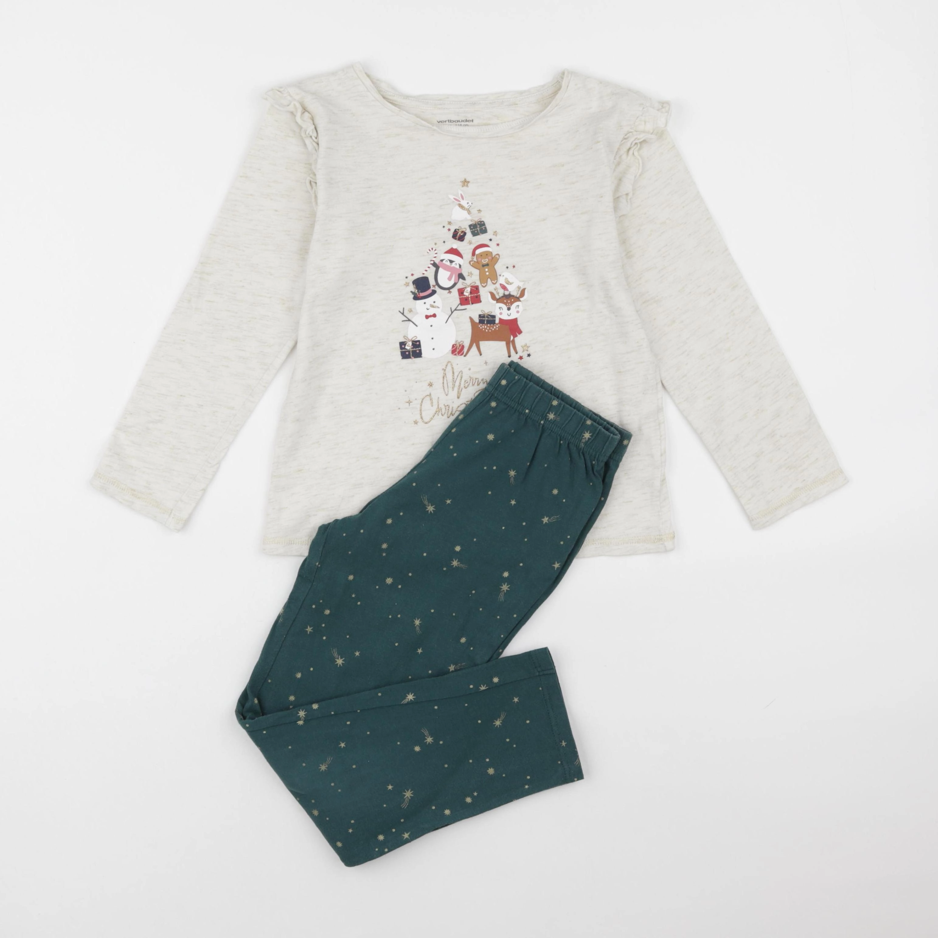 Vertbaudet - pyjama coton beige - 6 ans