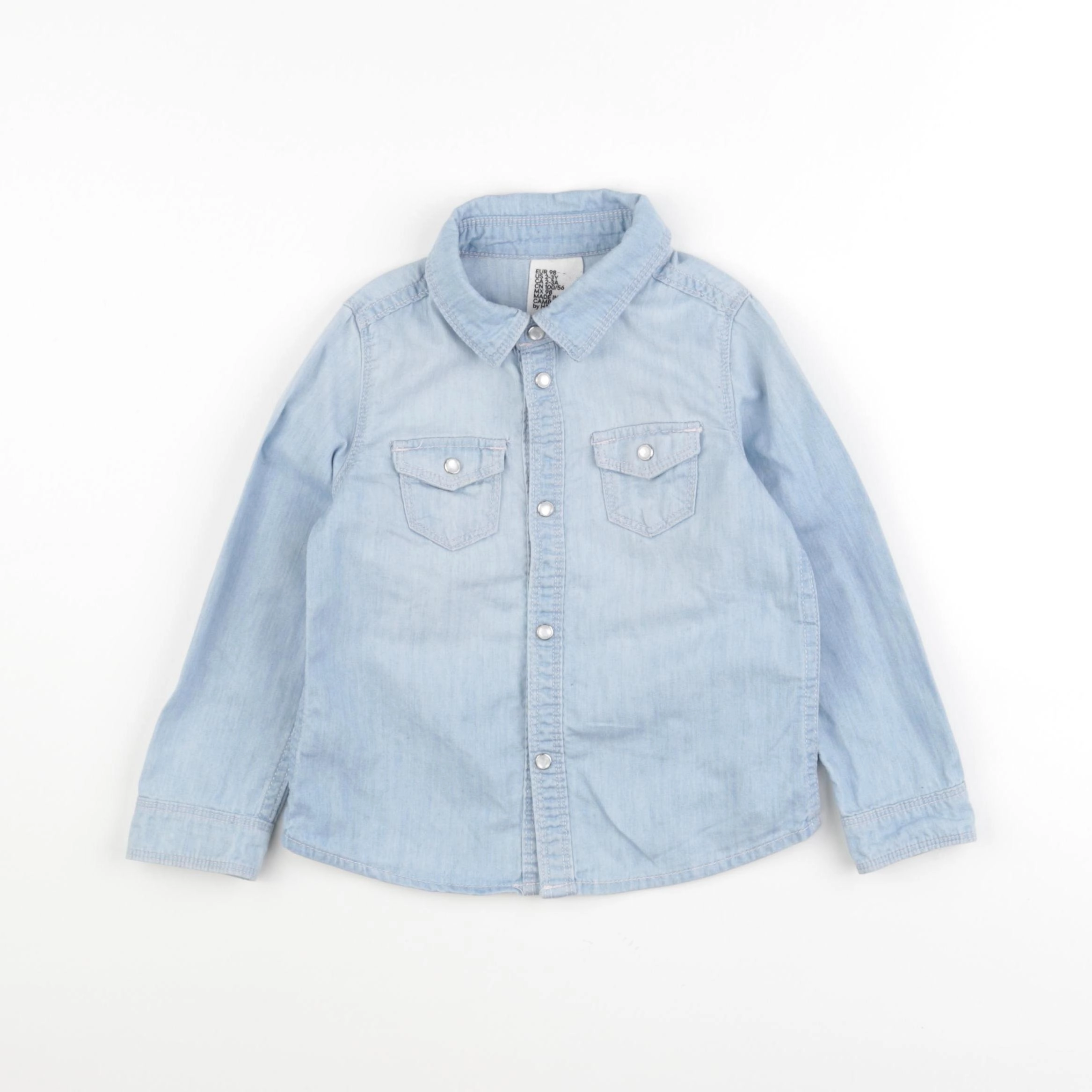 H&M - chemise bleu - 2/3 ans