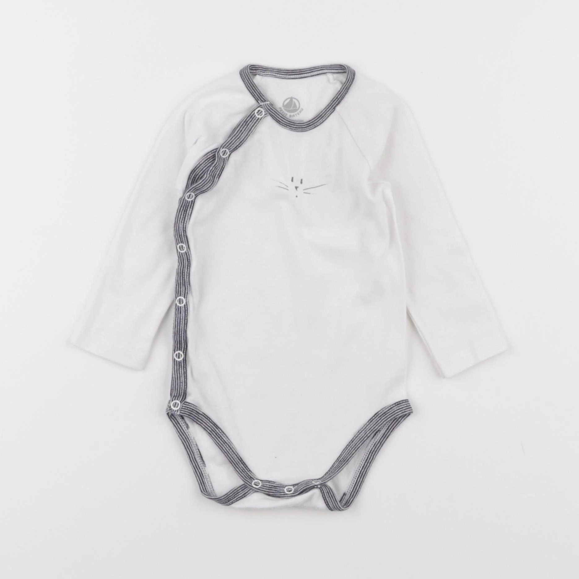 Petit Bateau - body blanc - 12 mois