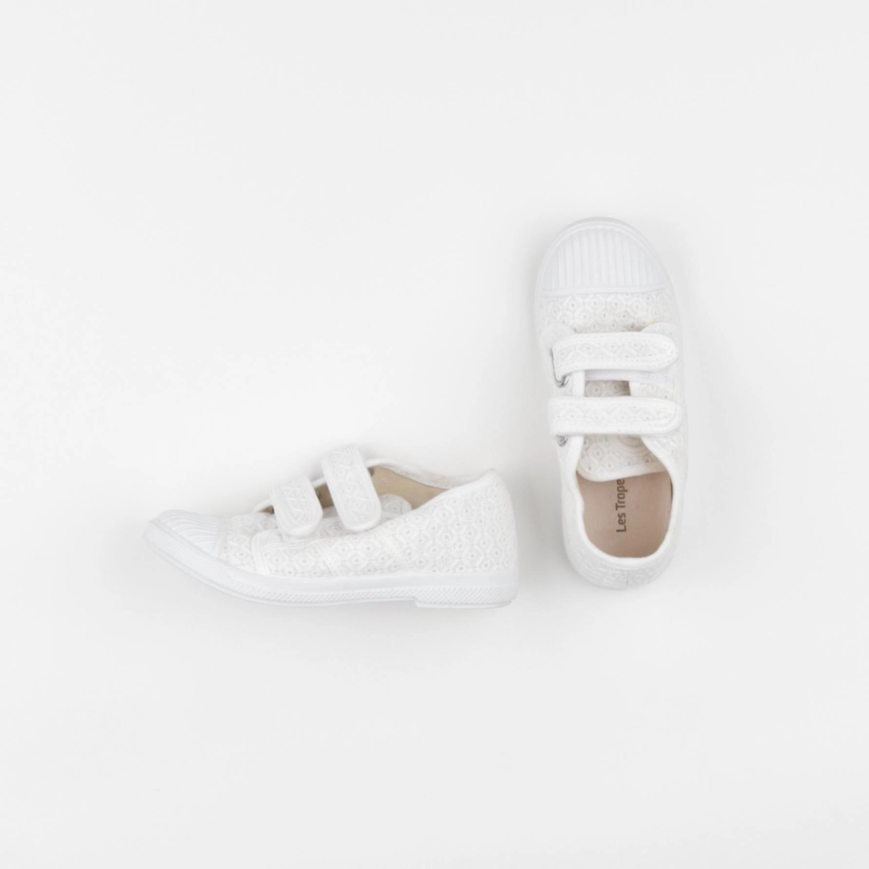 Les Tropéziennes - tennis à scratch/ lacets blanc - pointure 28