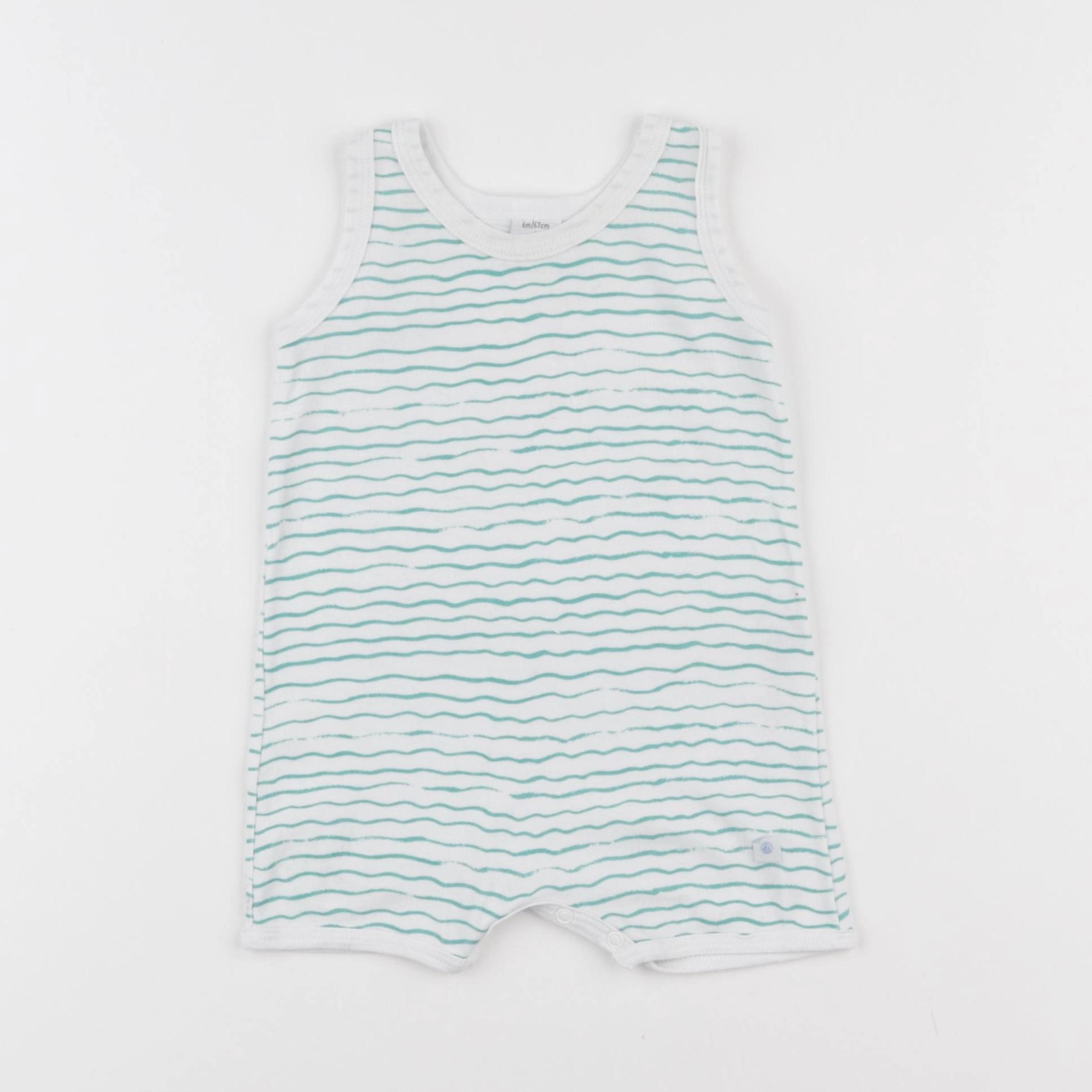 Petit Bateau - pyjama vert - 6 mois