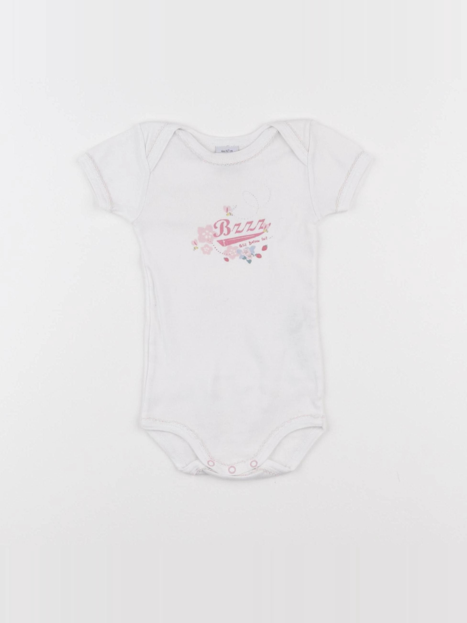 Petit Bateau - body blanc - 6 mois