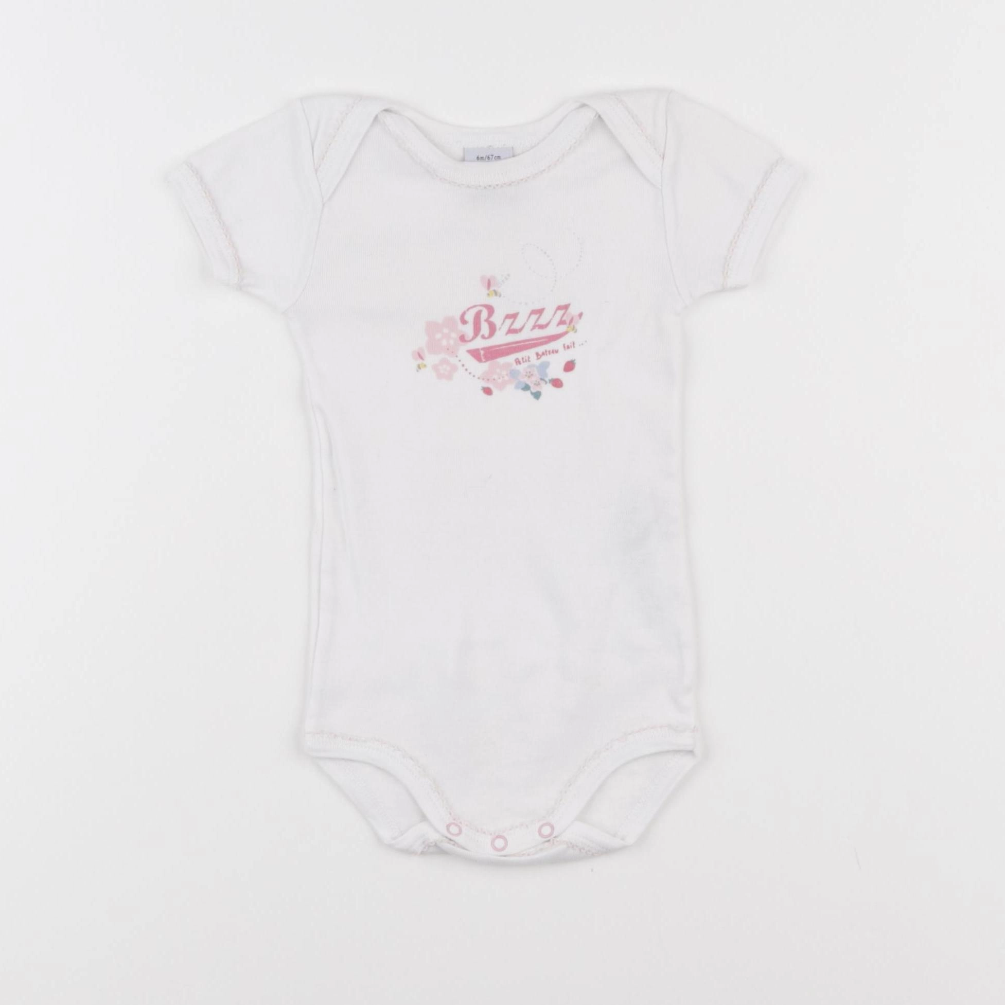 Petit Bateau - body blanc - 6 mois
