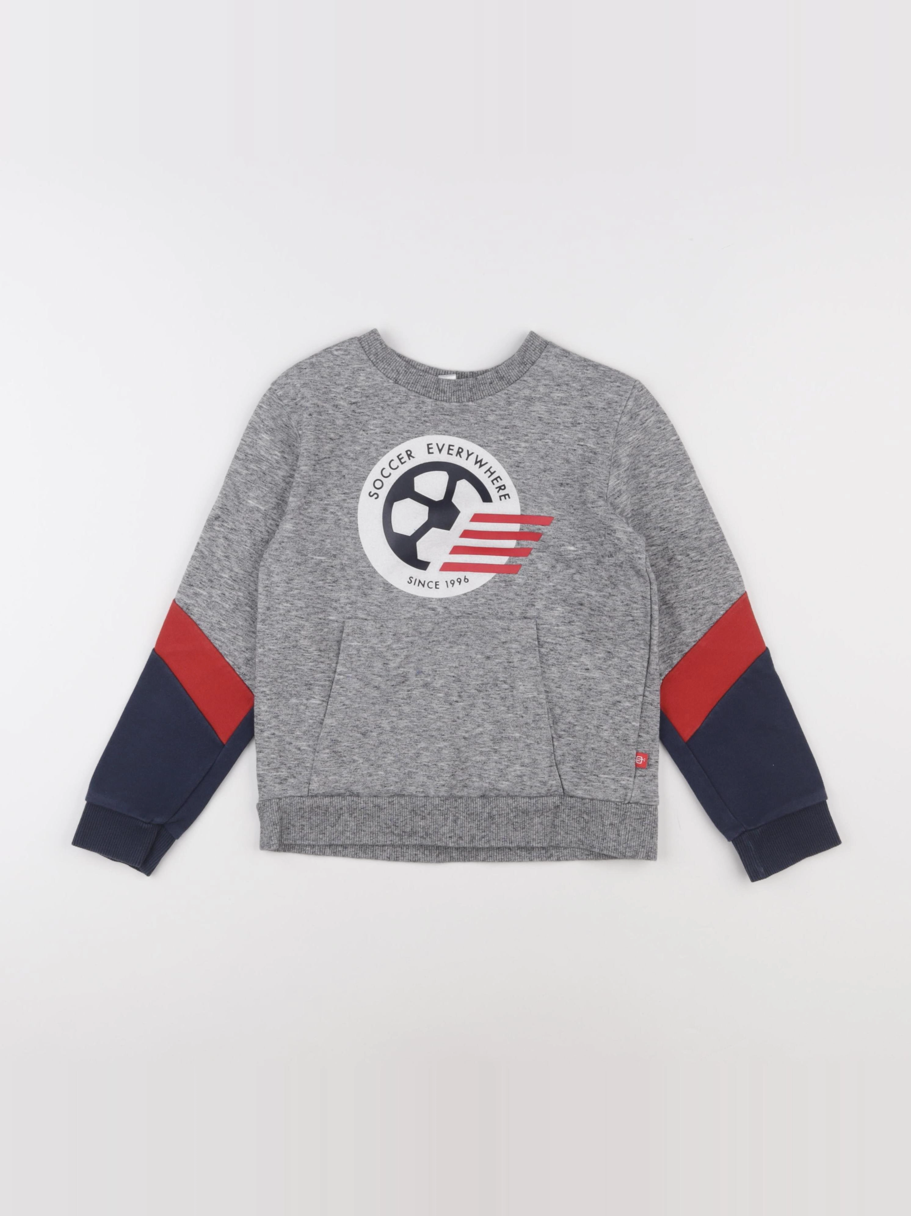 Okaidi - sweat gris - 8 ans