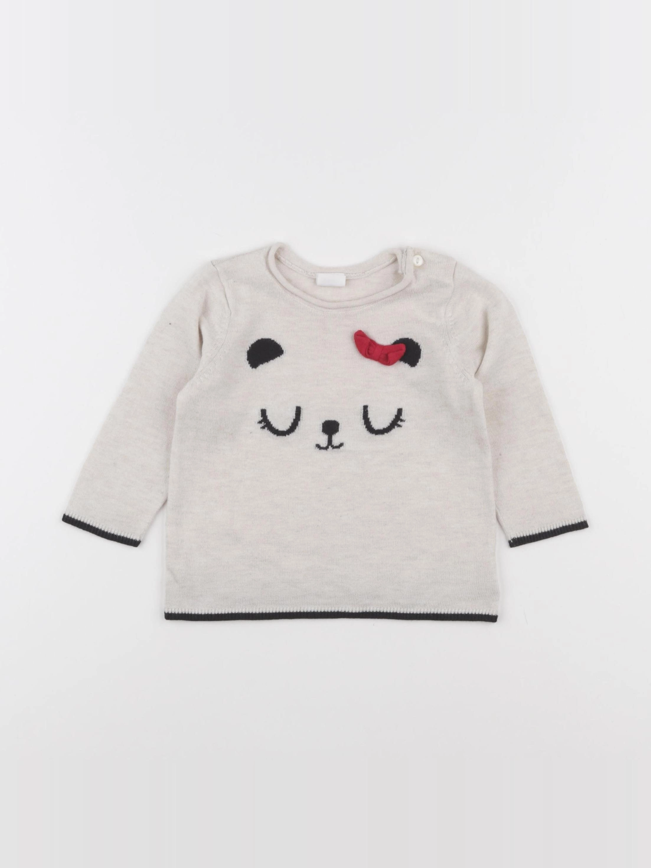 H&M - pull beige - 6/9 mois