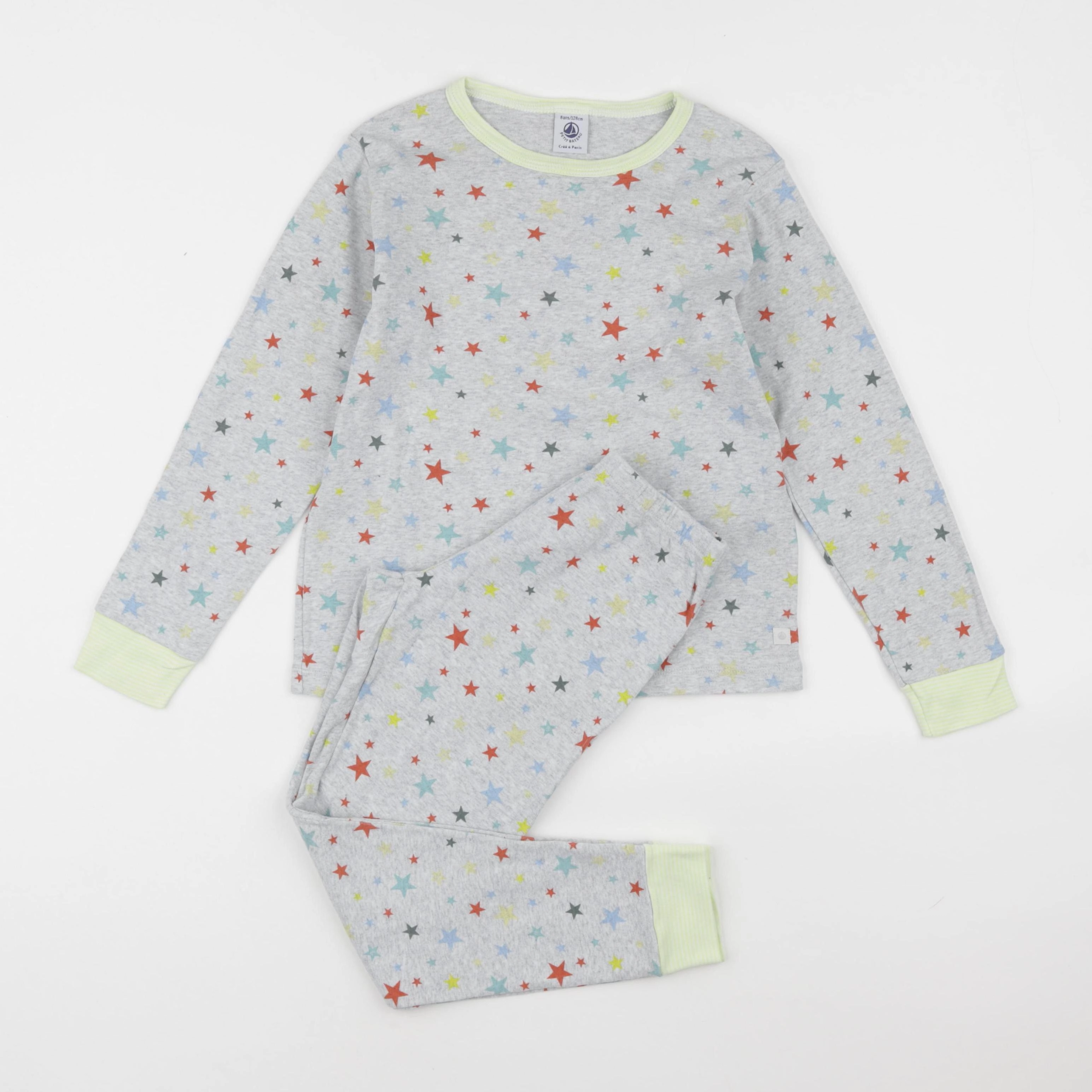 Petit Bateau - pyjama coton gris - 8 ans