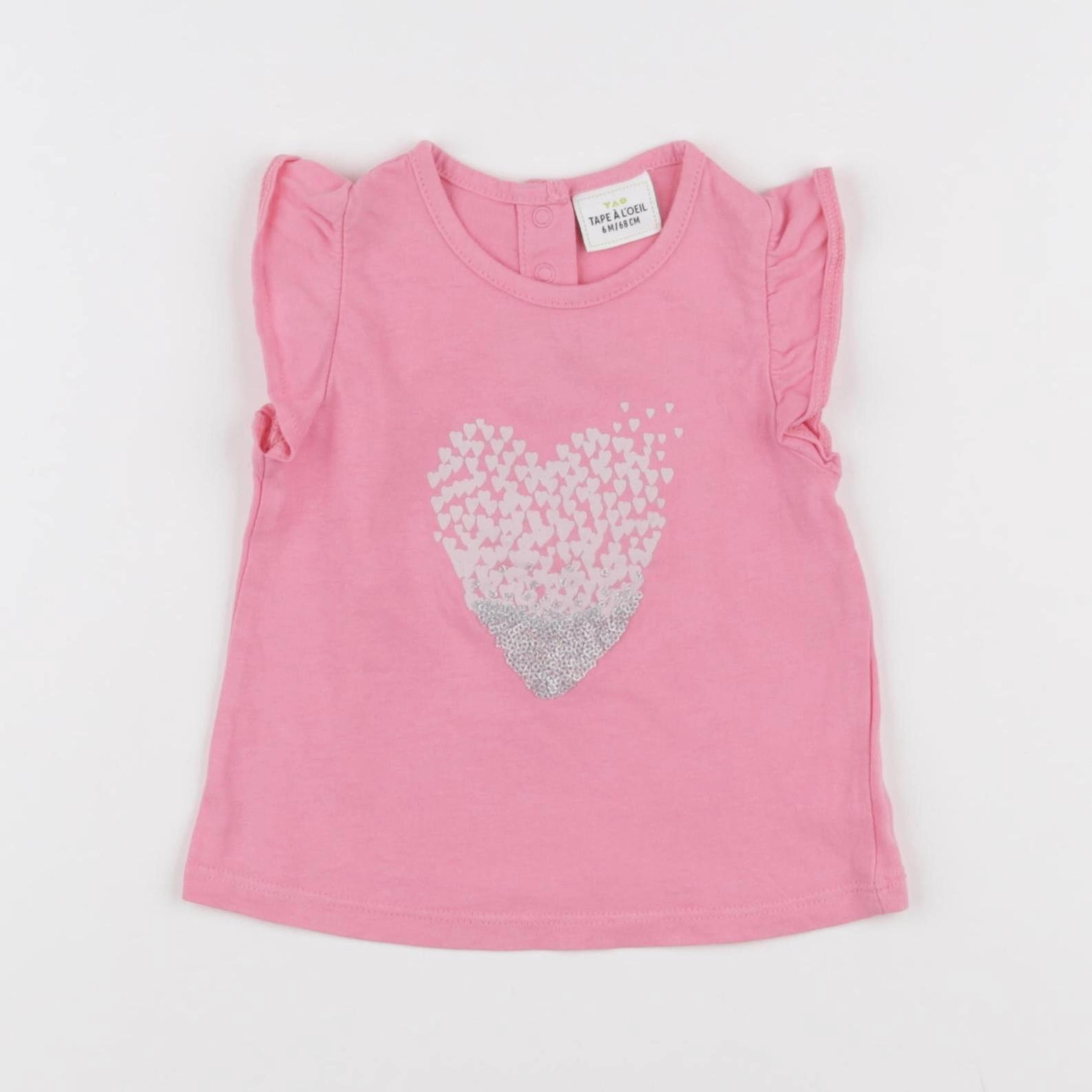 Tape à l'oeil - tee-shirt rose - 6 mois