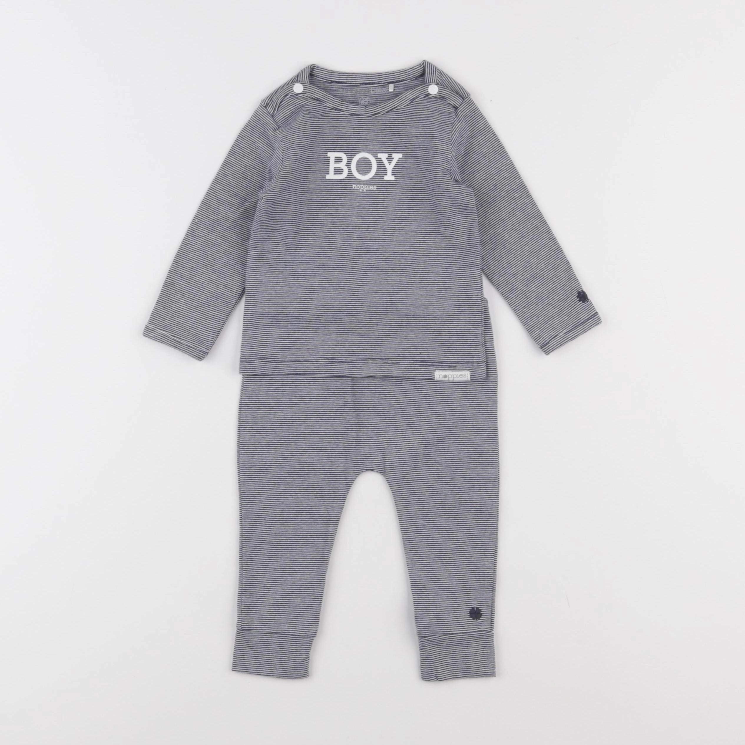 Noppies - ensemble bleu - 3/6 mois