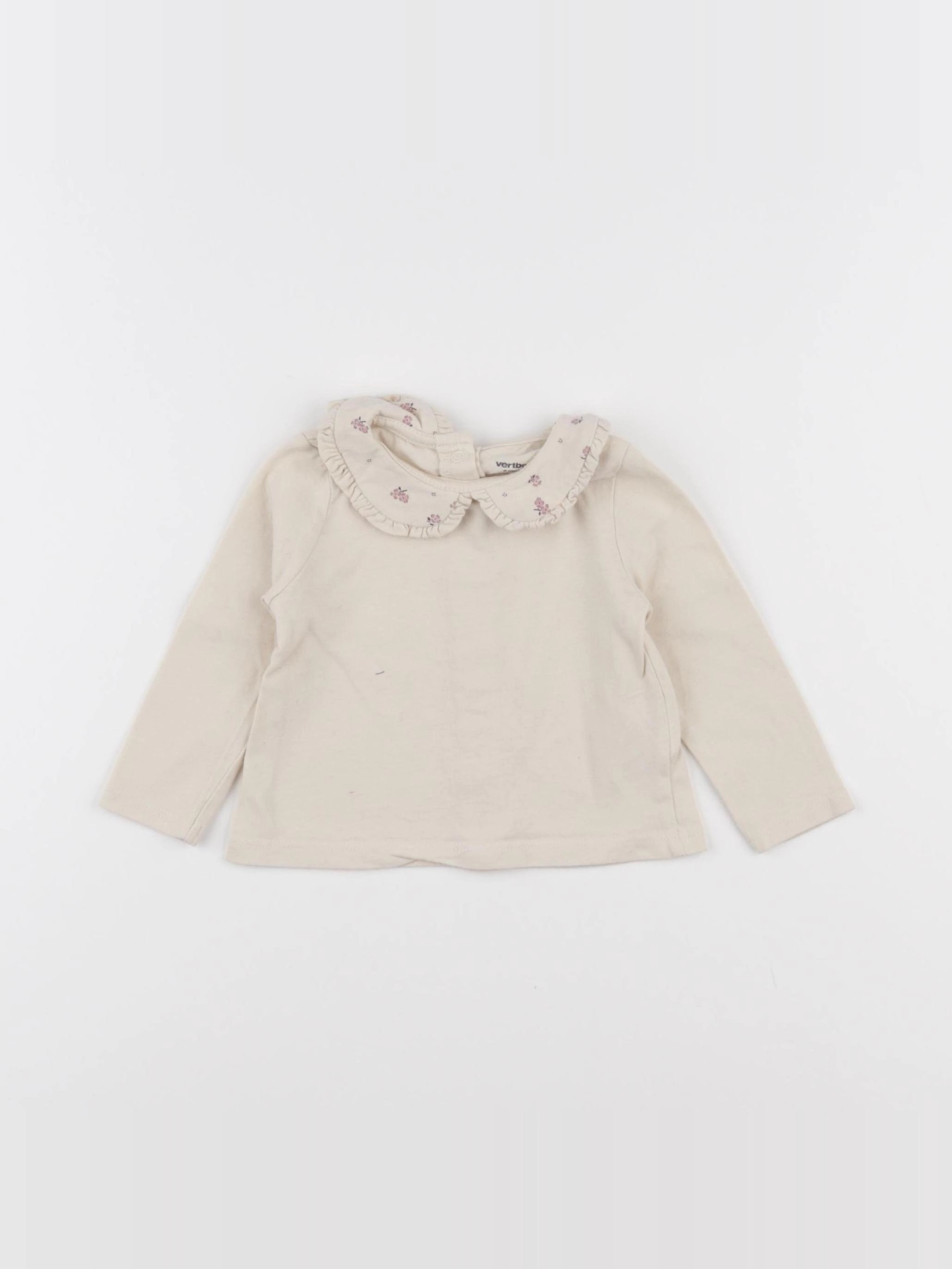 Vertbaudet - tee-shirt beige - 6 mois