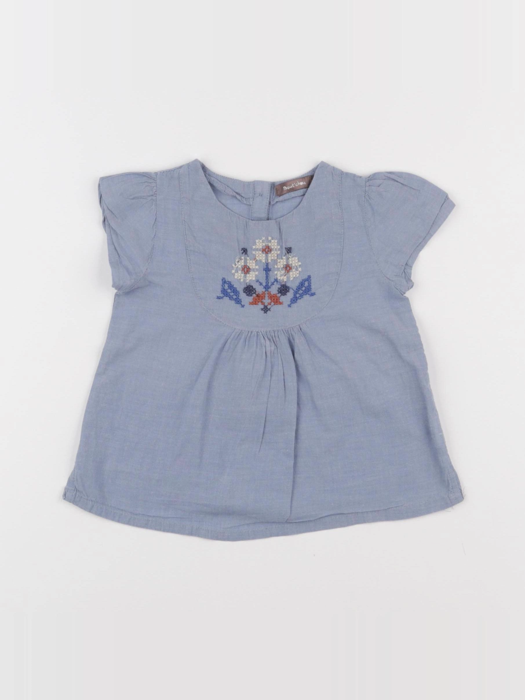 Boutchou - blouse bleu - 12 mois
