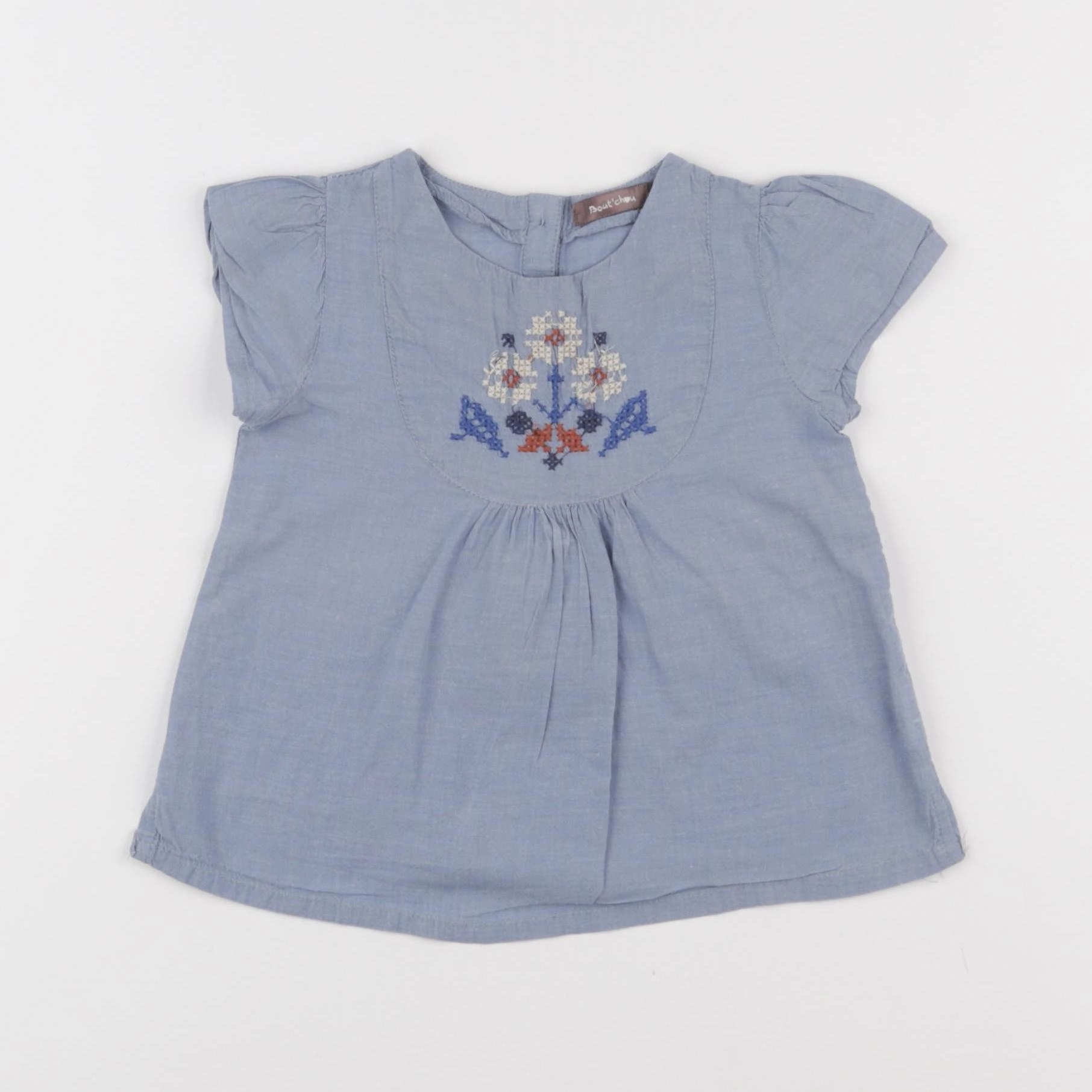 Boutchou - blouse bleu - 12 mois