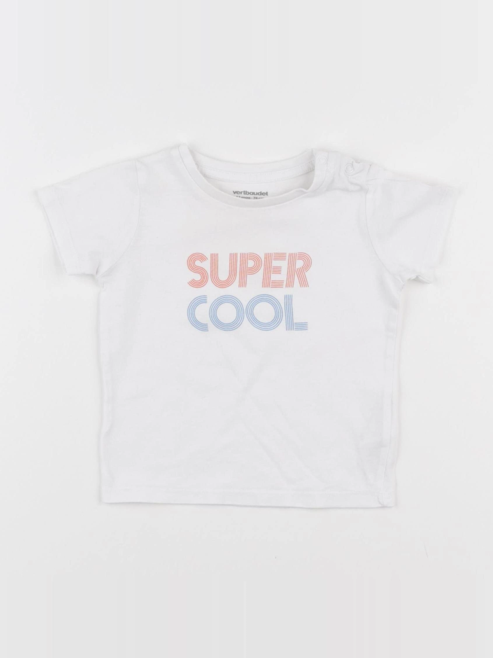 Vertbaudet - tee-shirt blanc - 12 mois