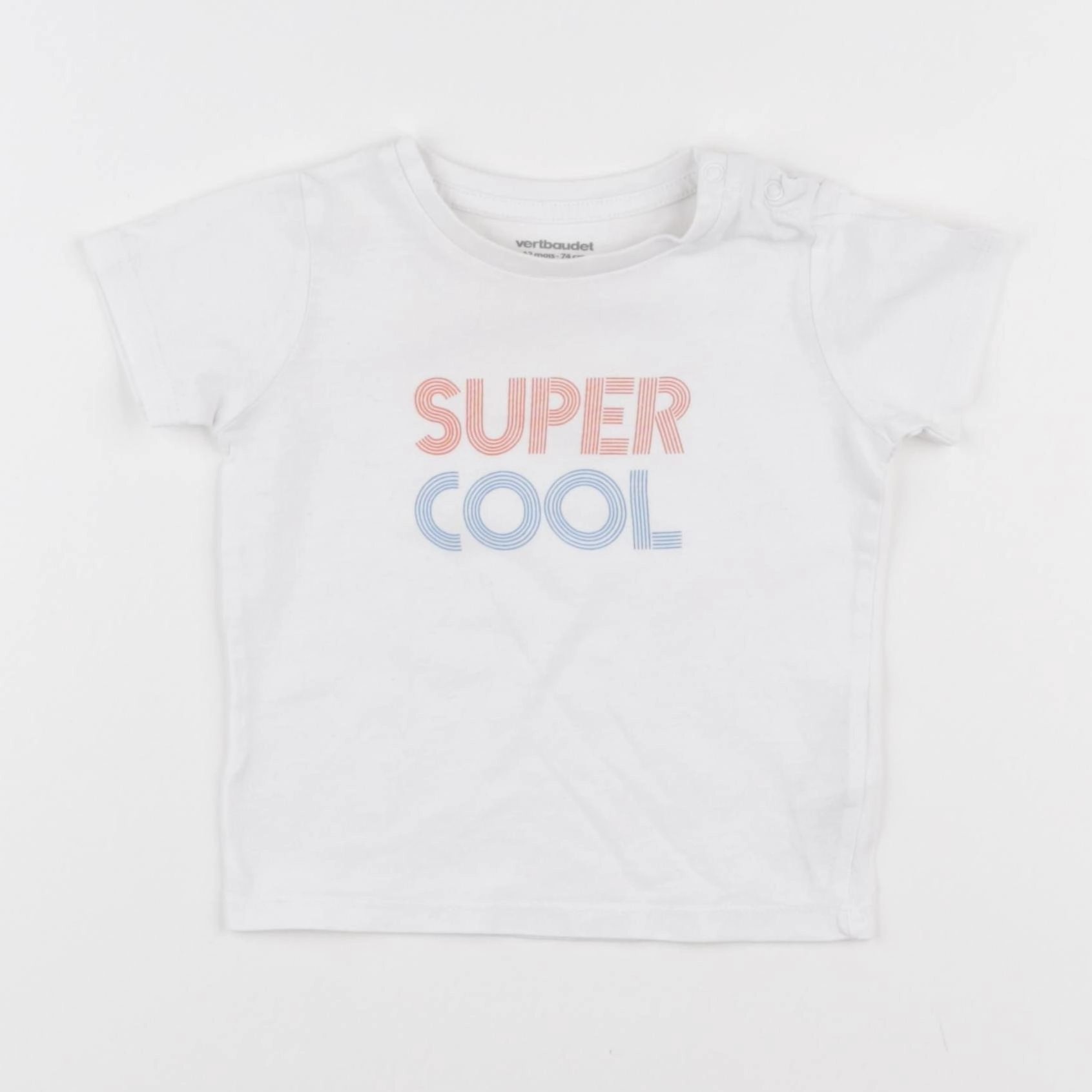 Vertbaudet - tee-shirt blanc - 12 mois