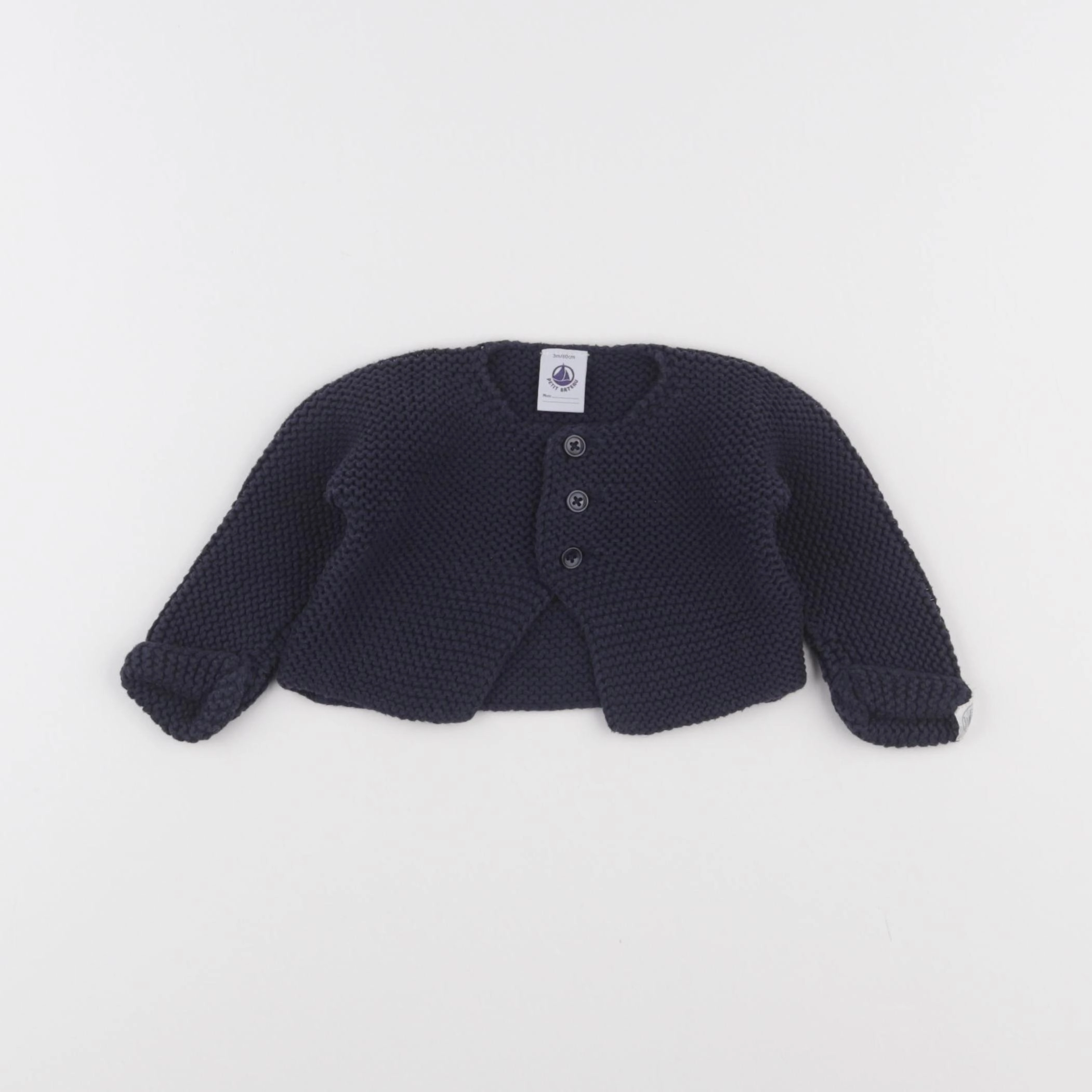 Petit Bateau - gilet bleu - 3 mois