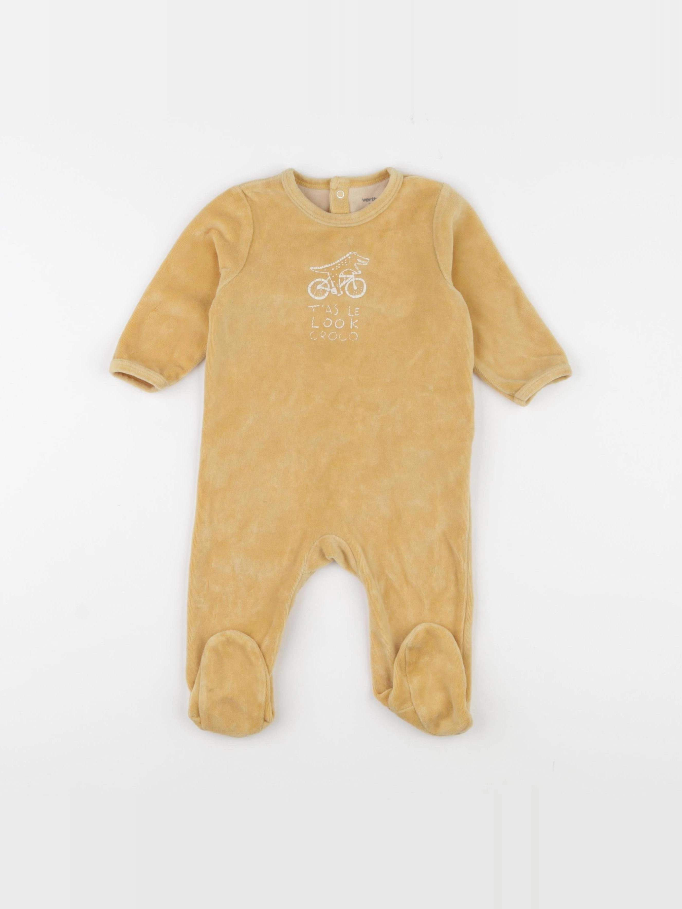 Vertbaudet - pyjama velours jaune - 9 mois
