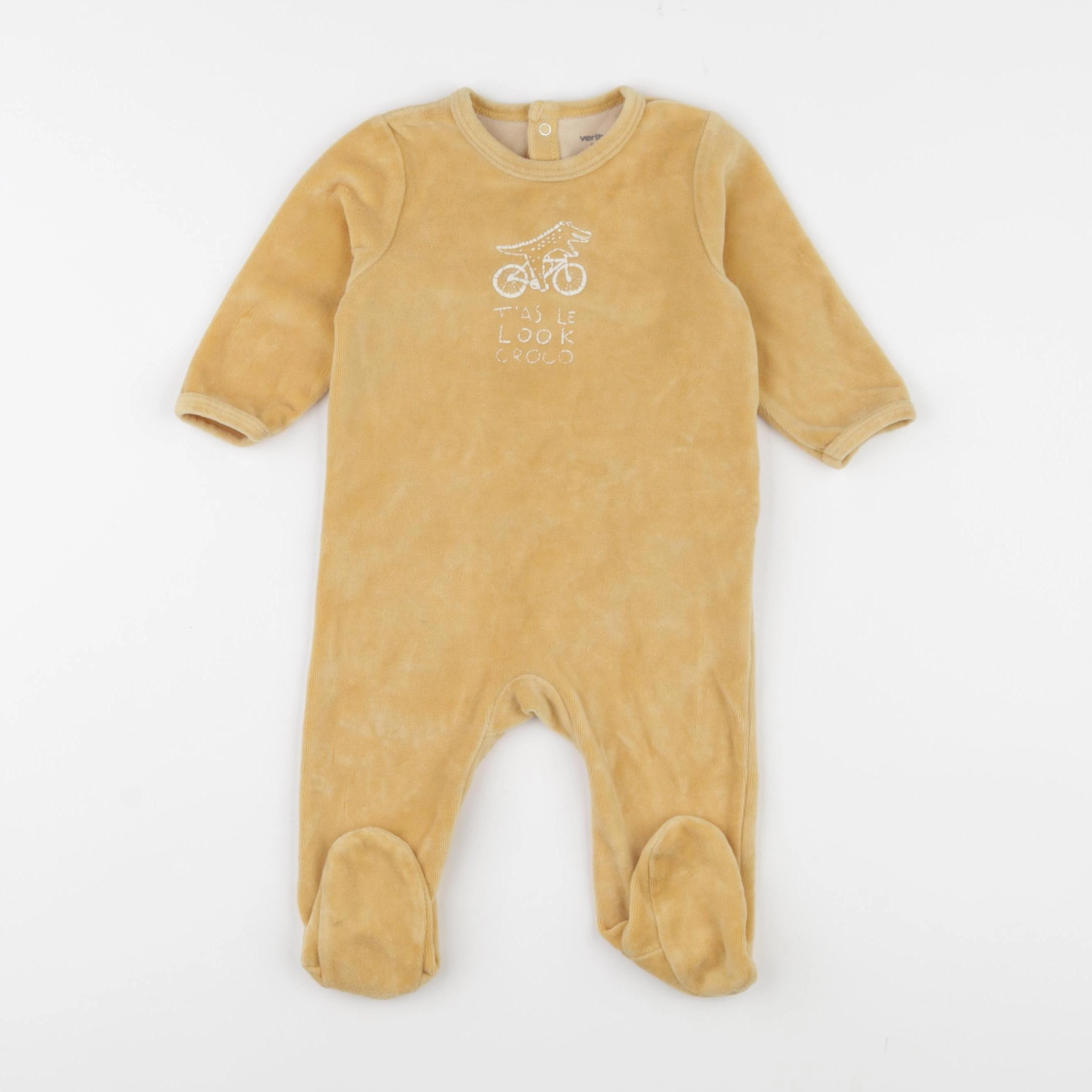 Vertbaudet - pyjama velours jaune - 9 mois