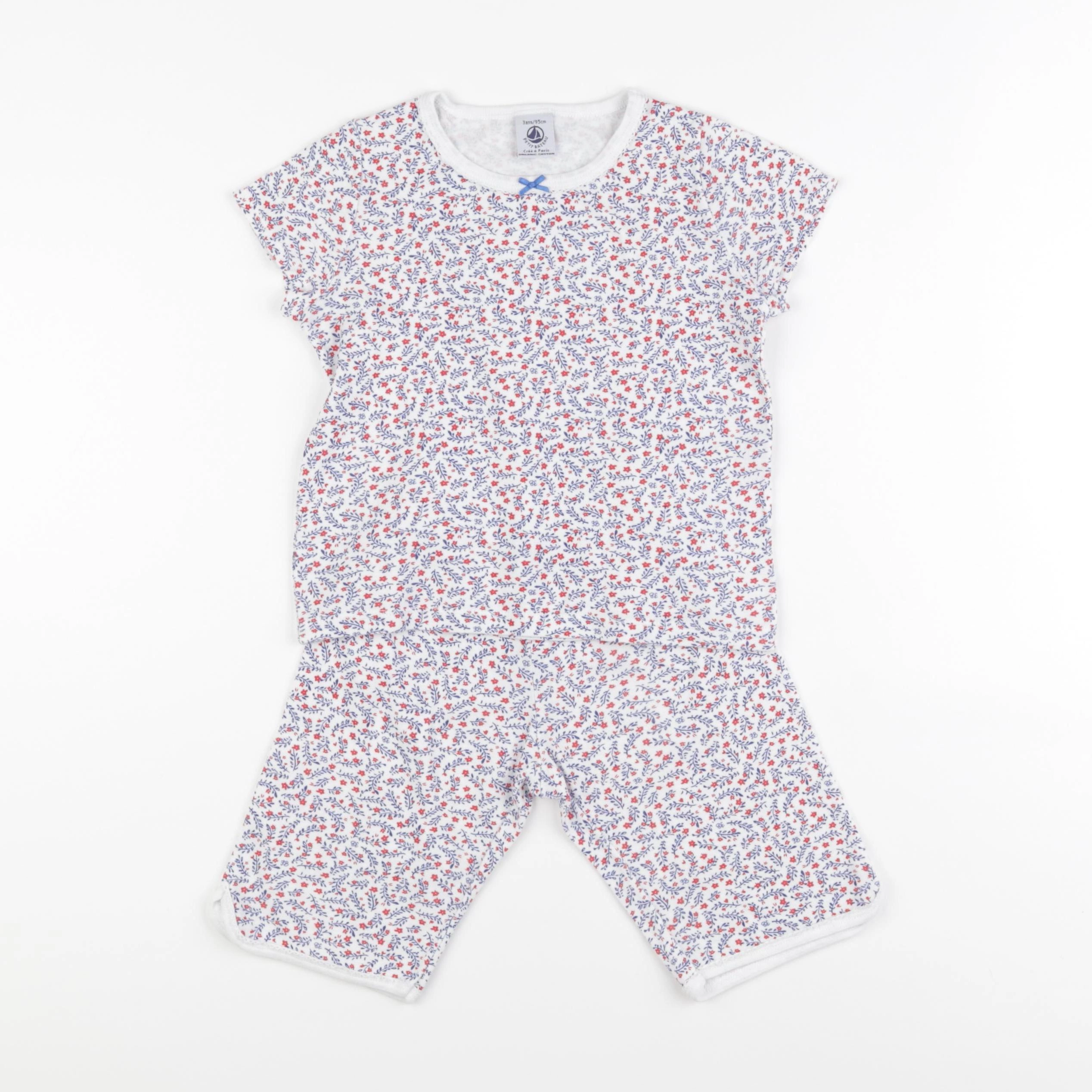 Petit Bateau - pyjama coton blanc - 3 ans