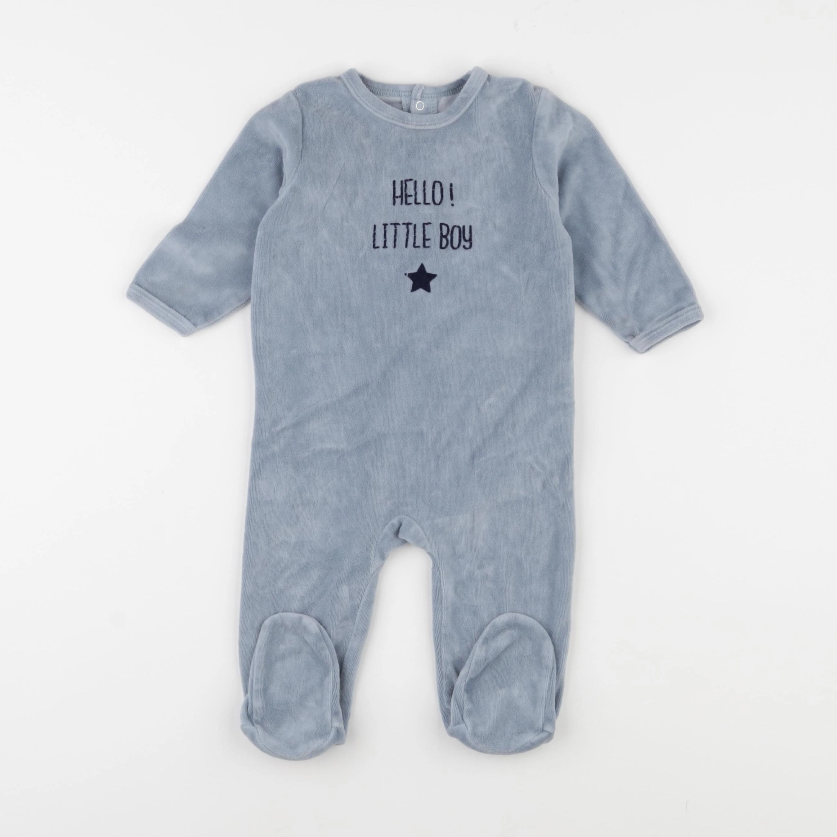Vertbaudet - pyjama velours bleu - 9 mois