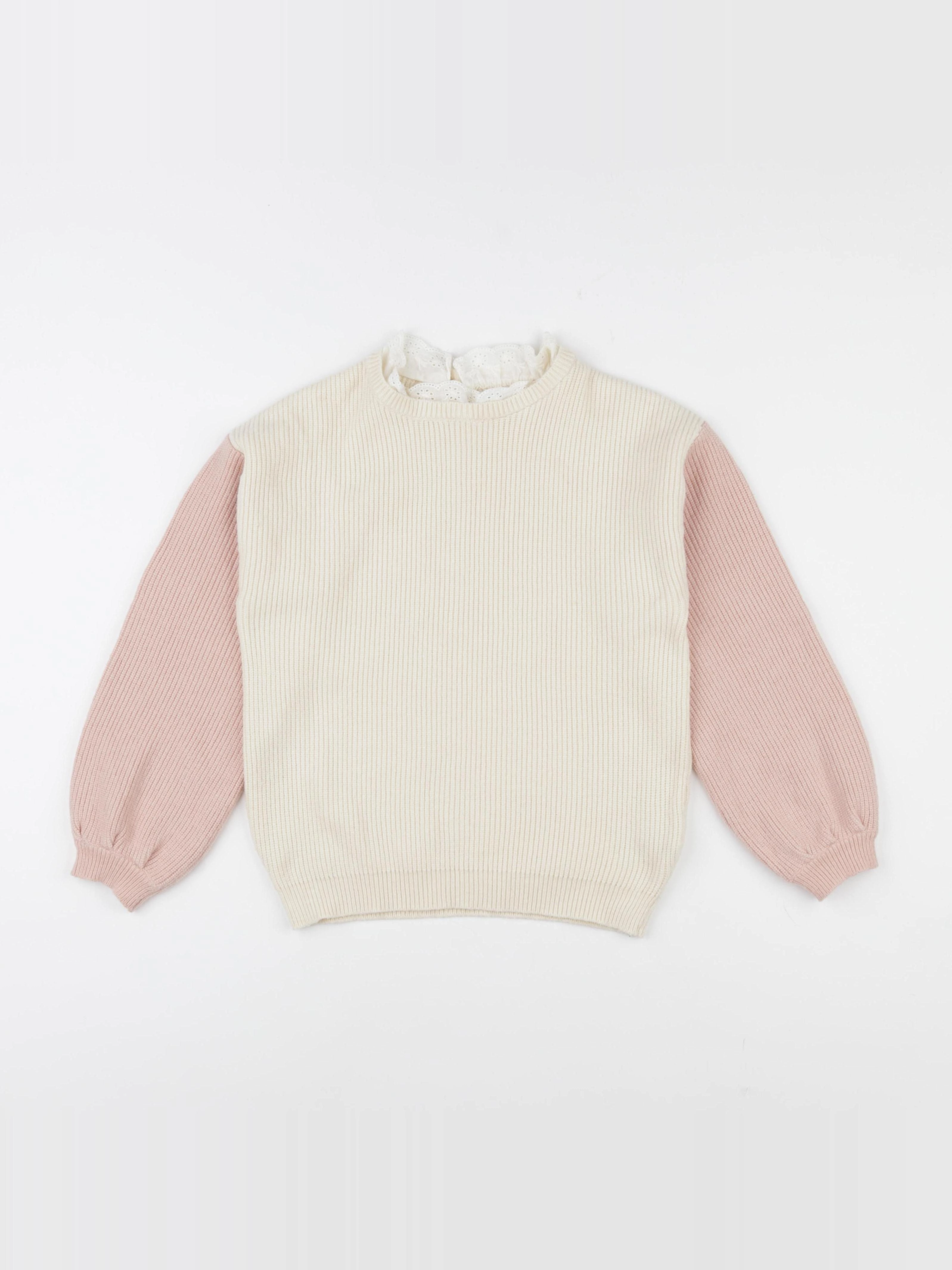 Vertbaudet - pull beige - 8 ans