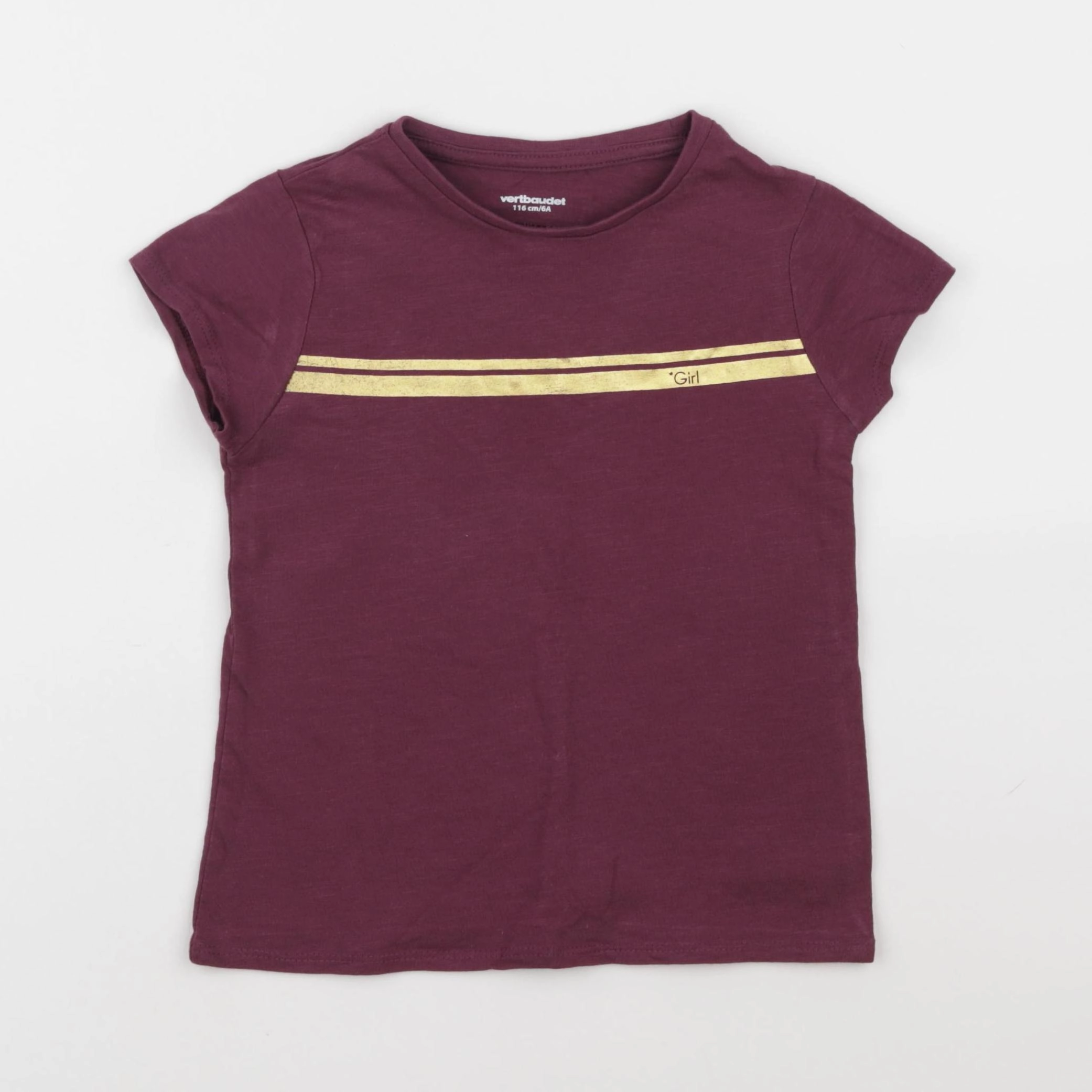 Vertbaudet - tee-shirt violet - 6 ans
