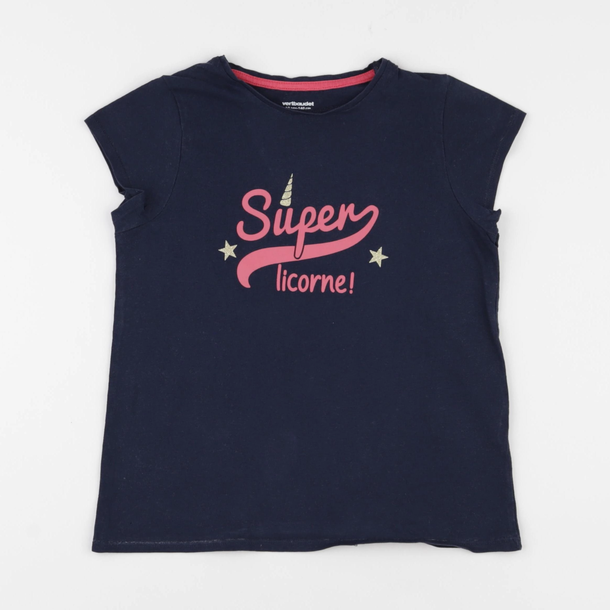 Vertbaudet - tee-shirt bleu - 10 ans